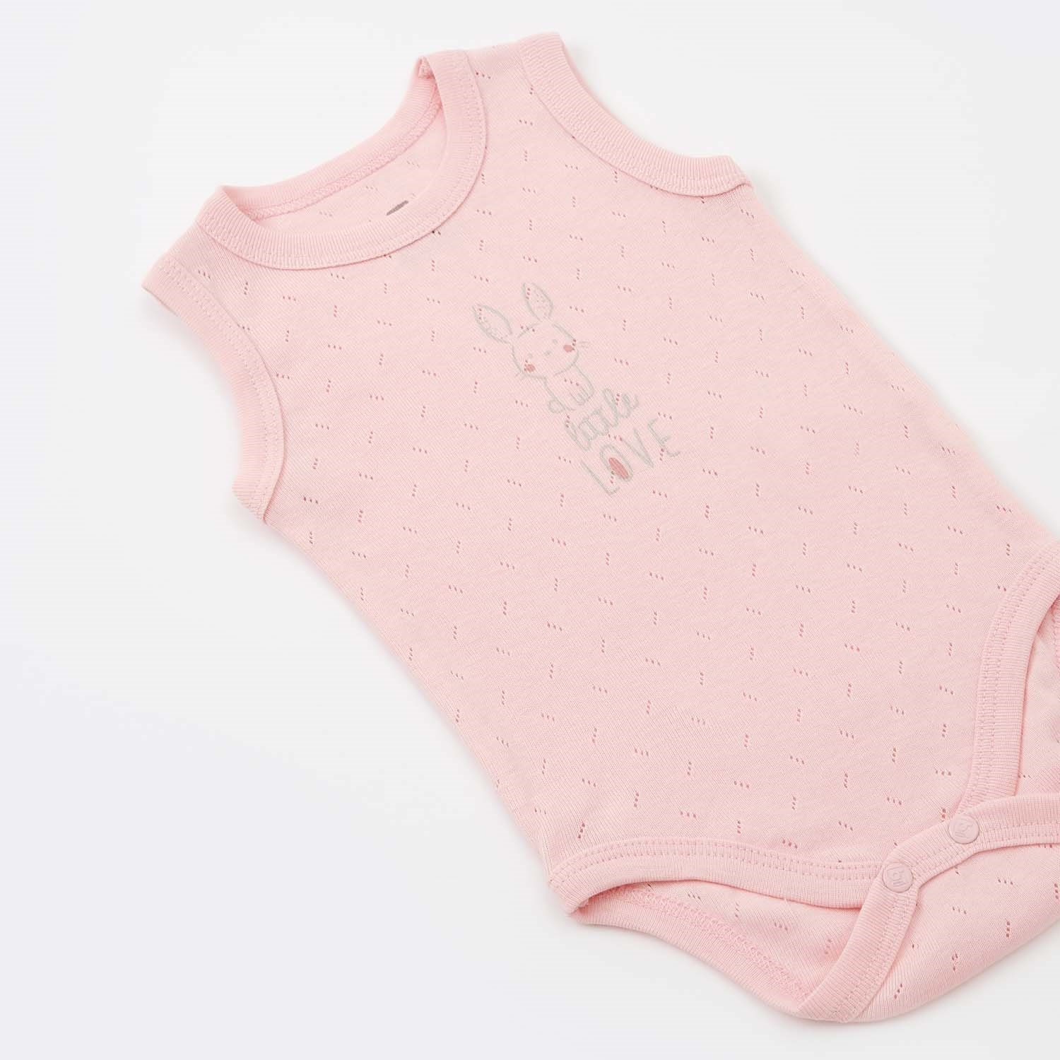 Bibaby Little Rabbit Love Atlet Bebek Body 56943 Pembe