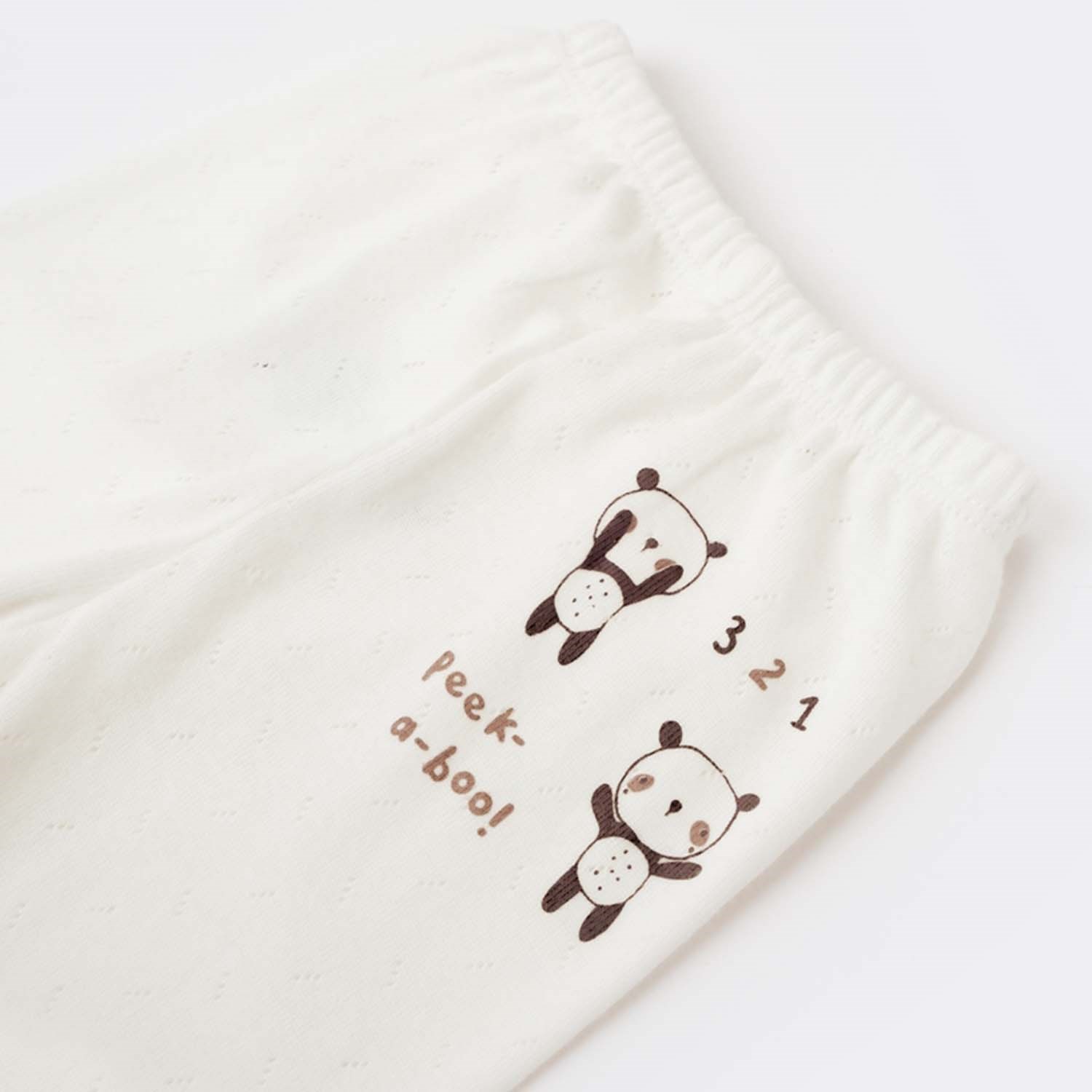 Bibaby Happy Pandas Patikli Bebek Pantolonu 57819 Ekru
