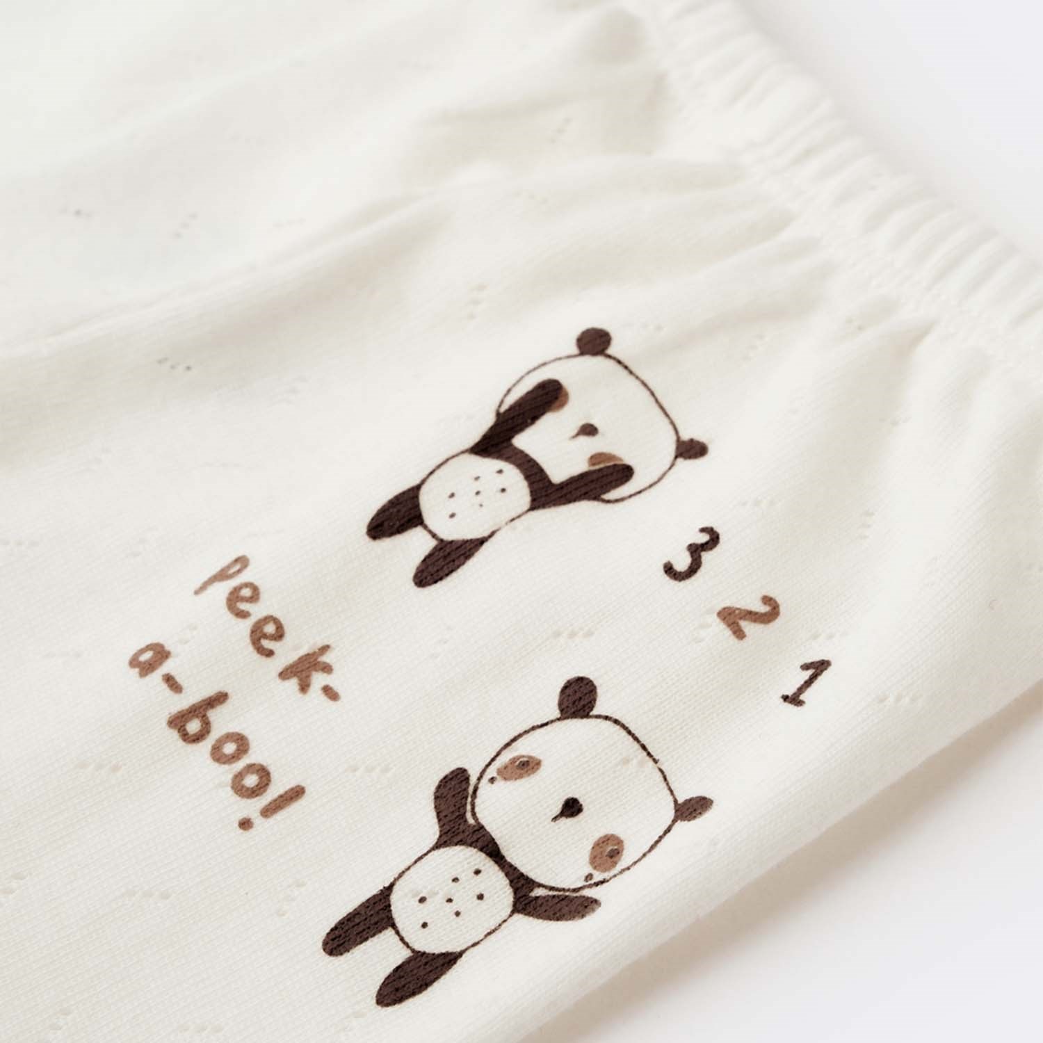 Bibaby Happy Pandas Patikli Bebek Pantolonu 57819 Ekru