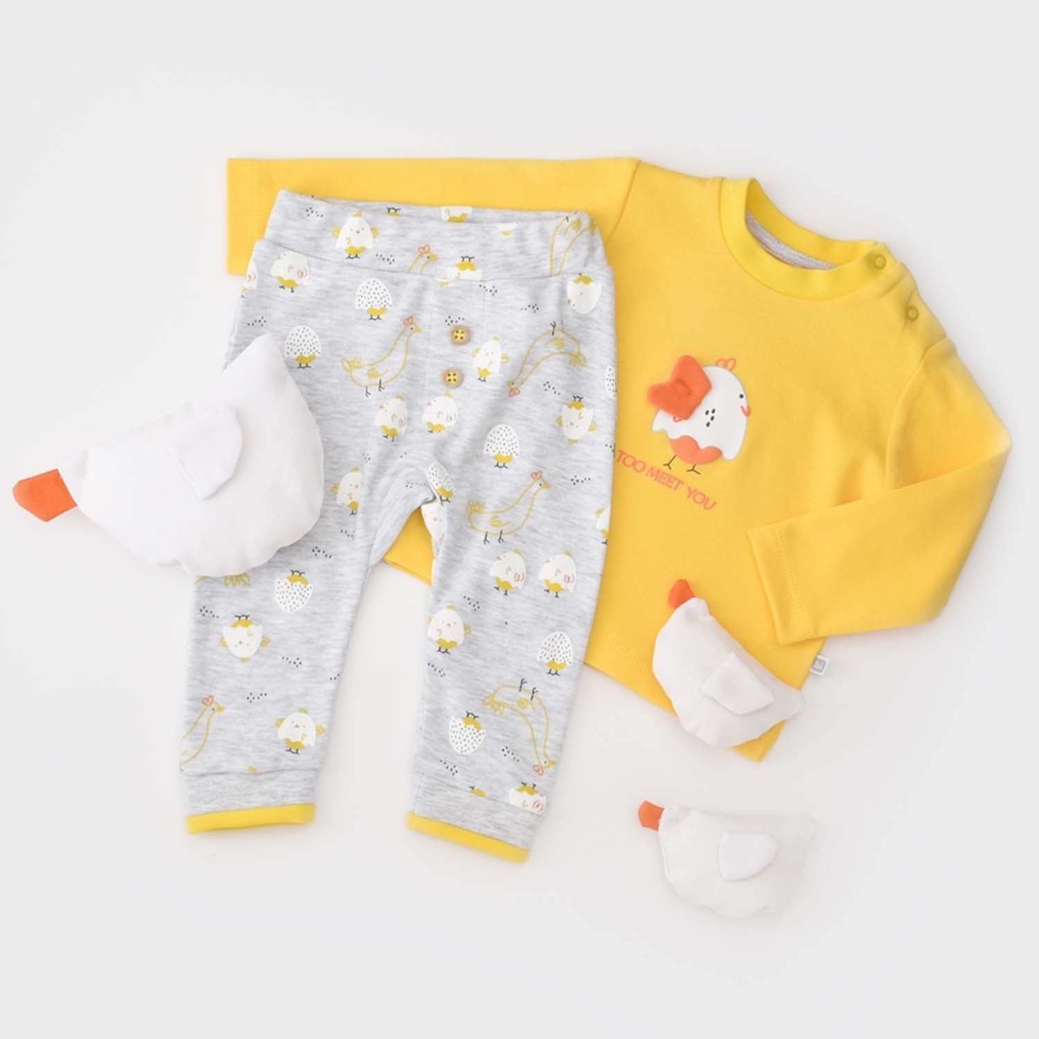 Bibaby Chick And Chick 2'li Bebek Takımı 59721 Sarı-Karmelanj