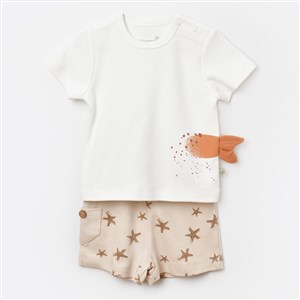 Biorganic Magic Starfish Şortlu 2'li Bebek Takımı 59725 Latte