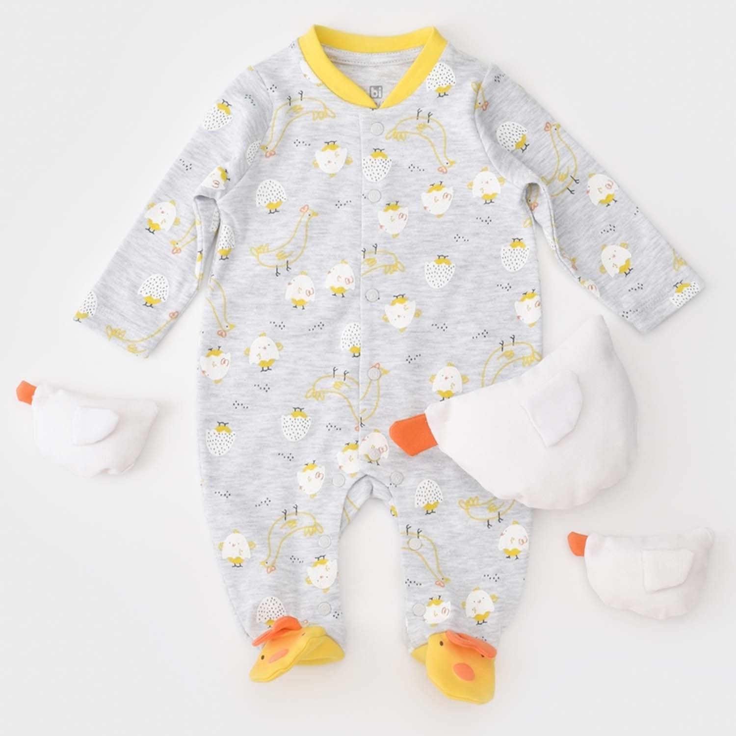 Bibaby Chick And Chick Newborn Bebek Tulumu 60654 Sarı-Karmelanj