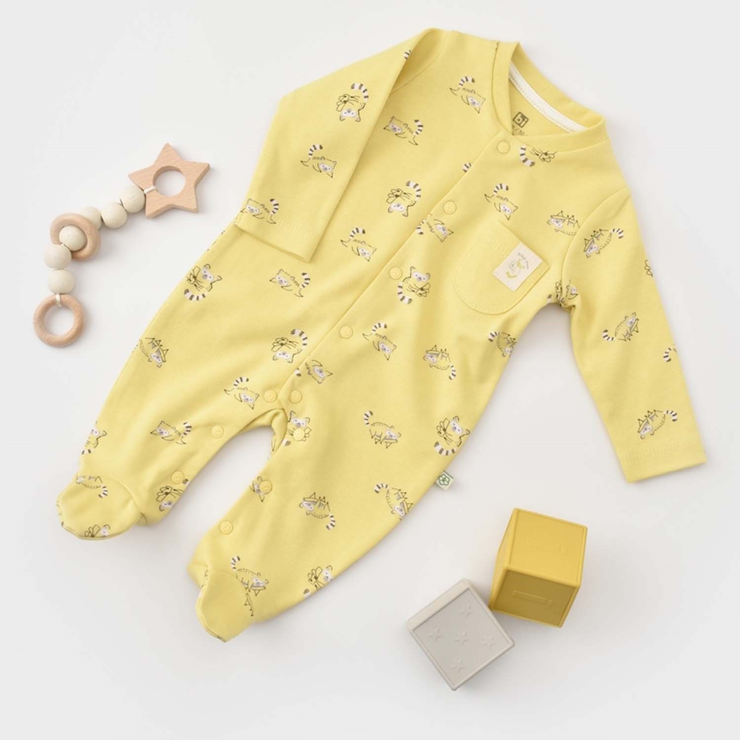 Biorganic Baby Racoon Newborn Bebek Tulumu 60672 Vanilya