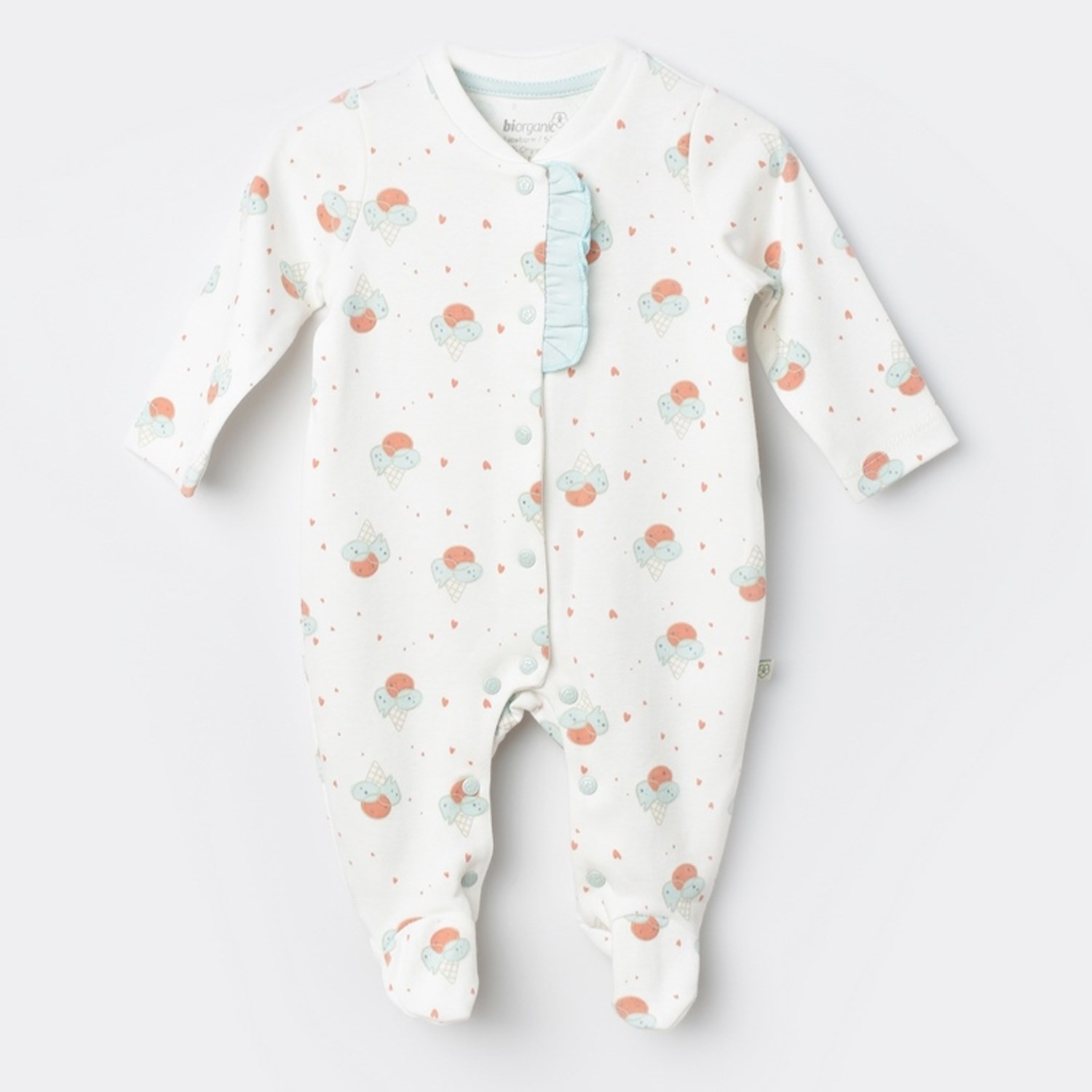 Biorganic Pretty Ears Bunny Newborn Bebek Tulumu 60682 Ekru