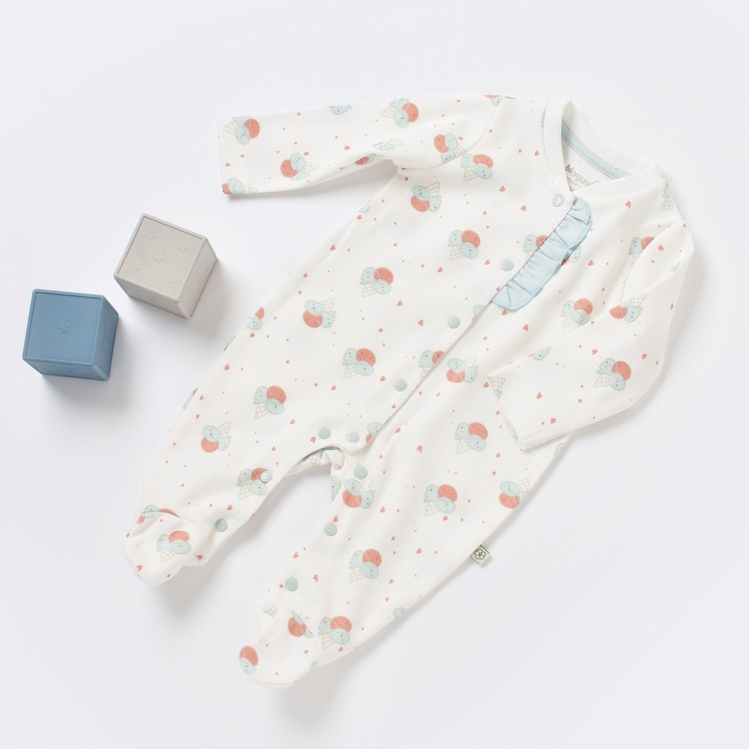 Biorganic Pretty Ears Bunny Newborn Bebek Tulumu 60682 Ekru