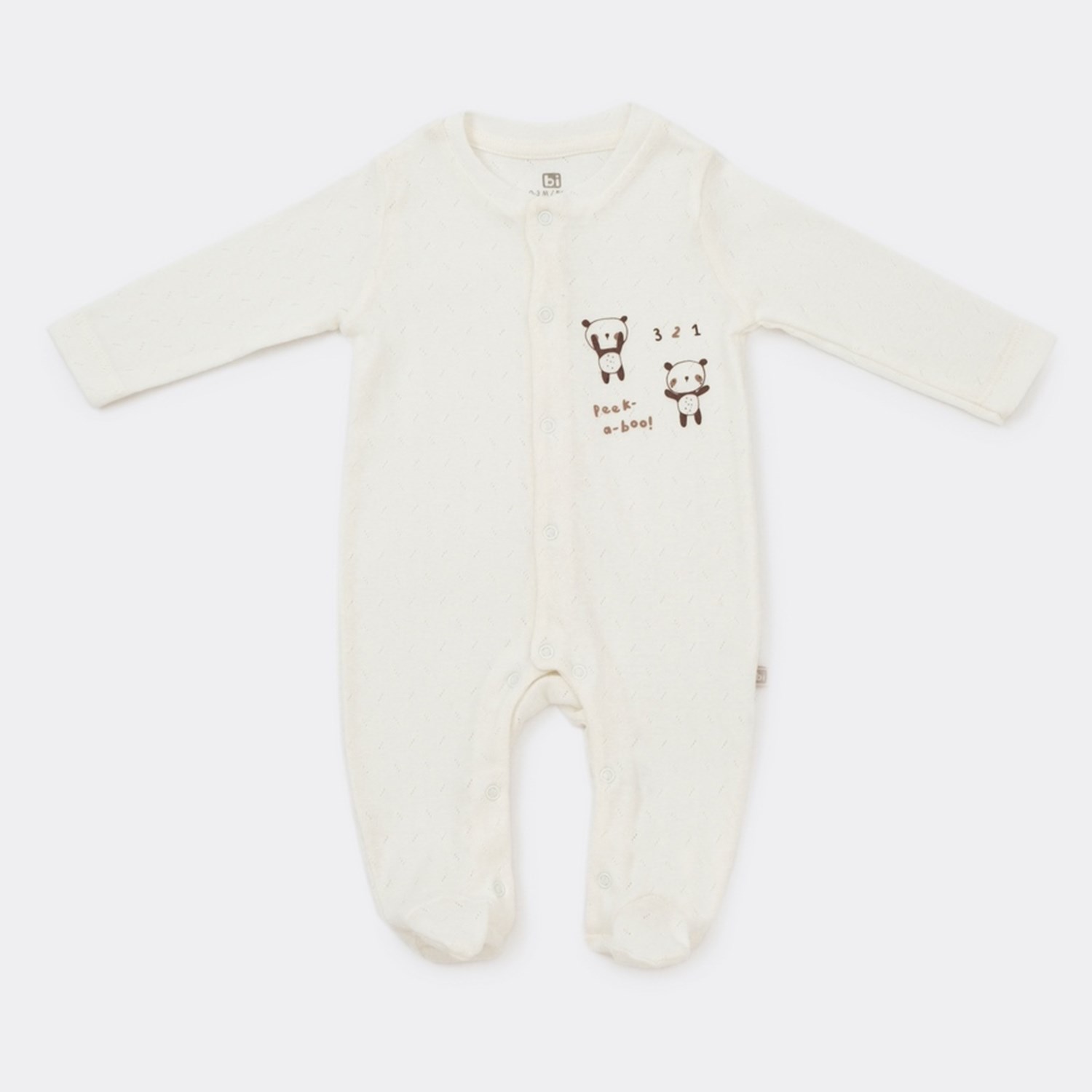 Bibaby Happy Pandas Bebek Tulumu 60683 Ekru