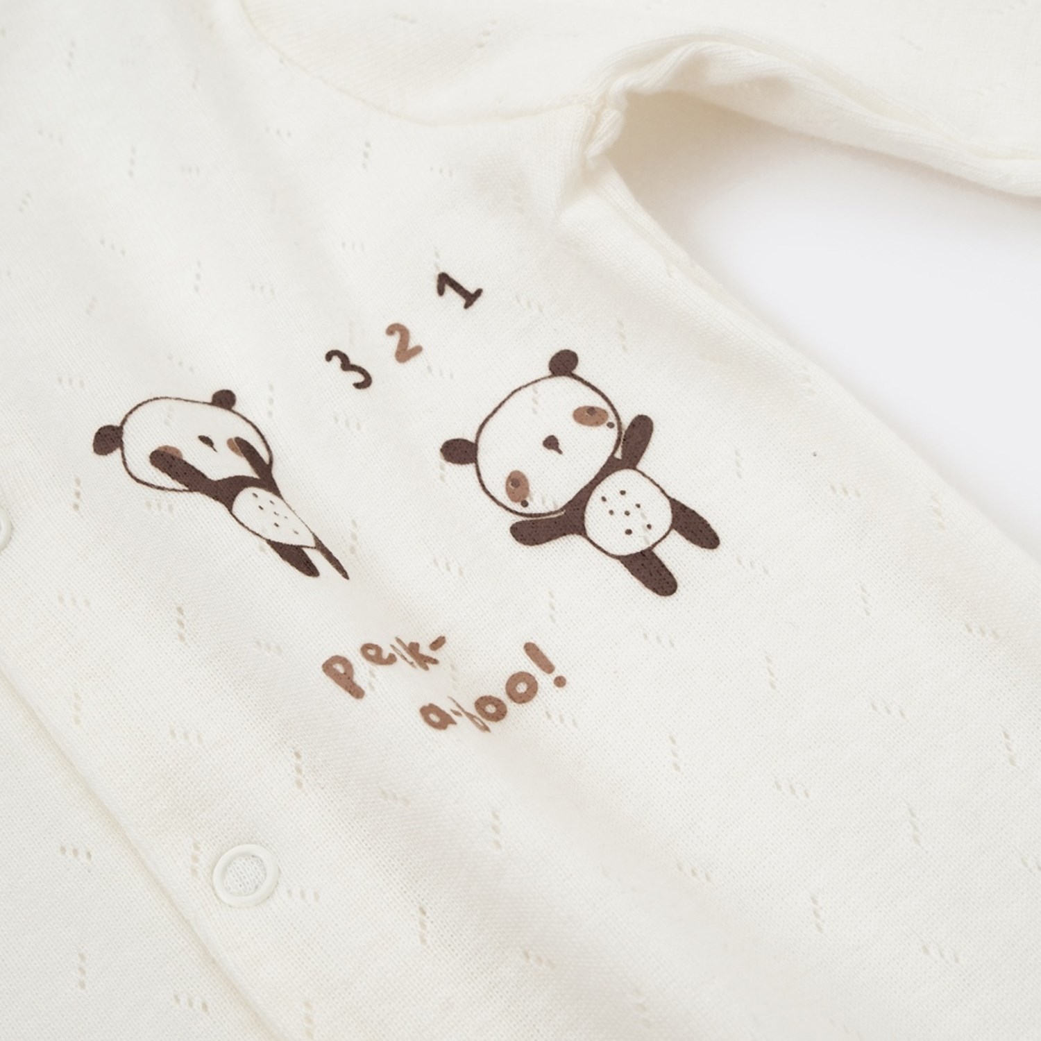 Bibaby Happy Pandas Bebek Tulumu 60683 Ekru