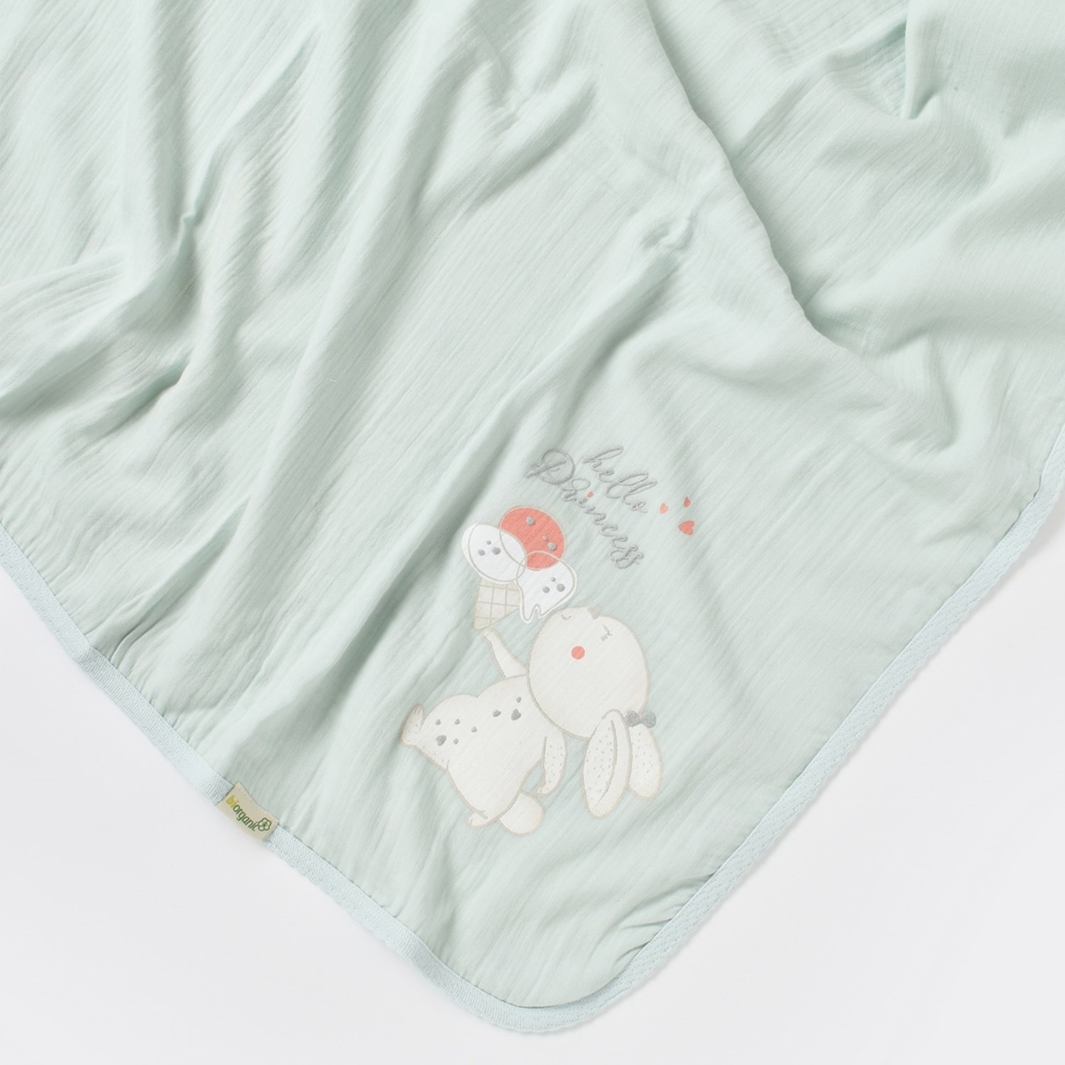 Biorganic Pretty Ears Bunny Battaniye 85x90 Cm 64647 Ekru-Mint