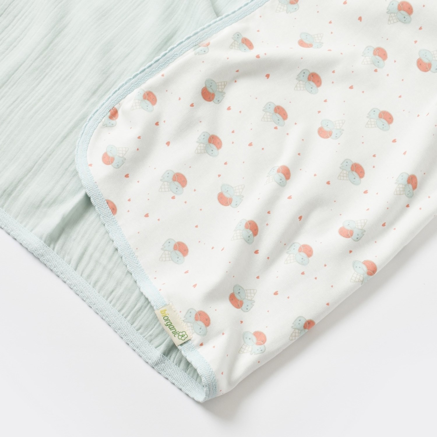 Biorganic Pretty Ears Bunny Battaniye 85x90 Cm 64647 Ekru-Mint