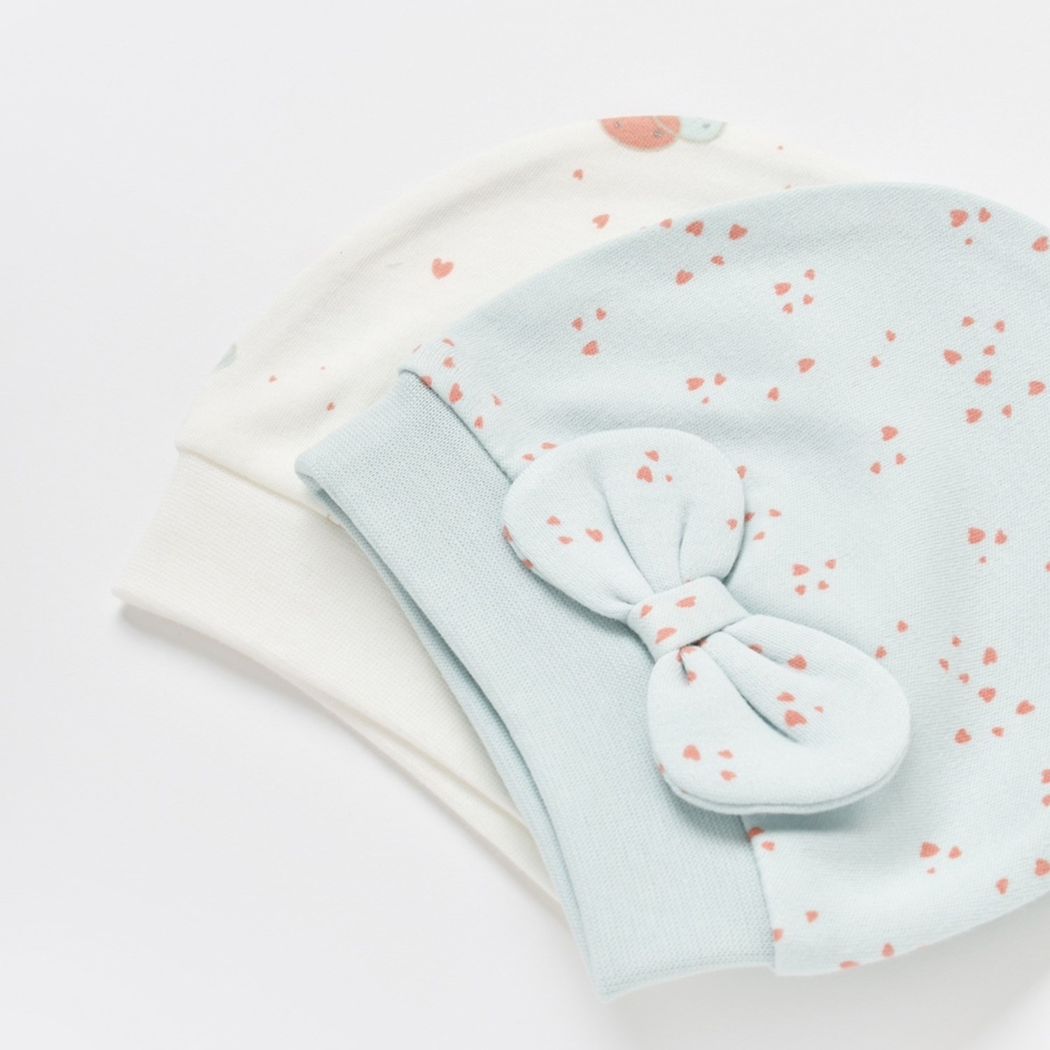 Biorganic Pretty Ears Bunny 2'li Şapka 72202 Ekru-Mint