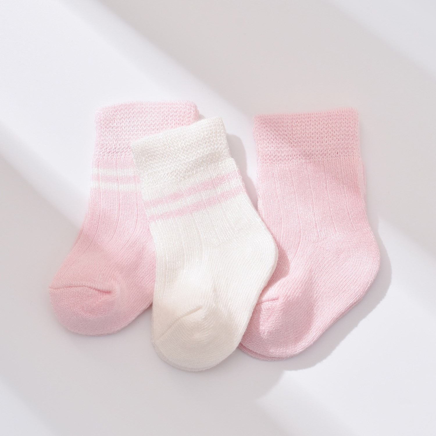 Bibaby Derby Desenli 3'lü Bebek Çorabı 68385 Pembe