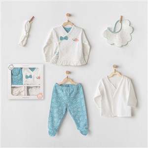Andywawa Love Holidays 5'li Bebek Hastane Çıkış Seti AC23750 Ekru