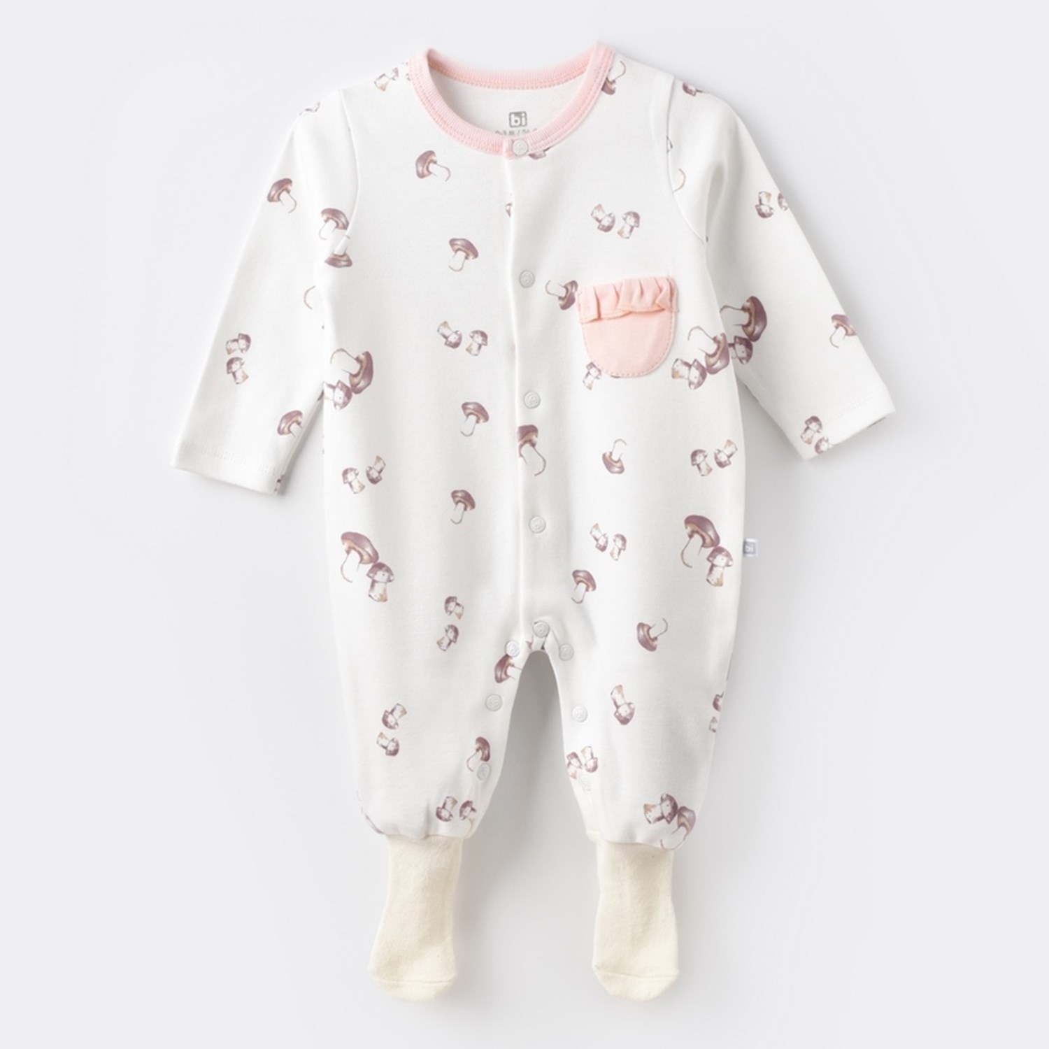 Bibaby Boony Mushroom Çoraptolon Bebek Tulumu 60698 Pembe