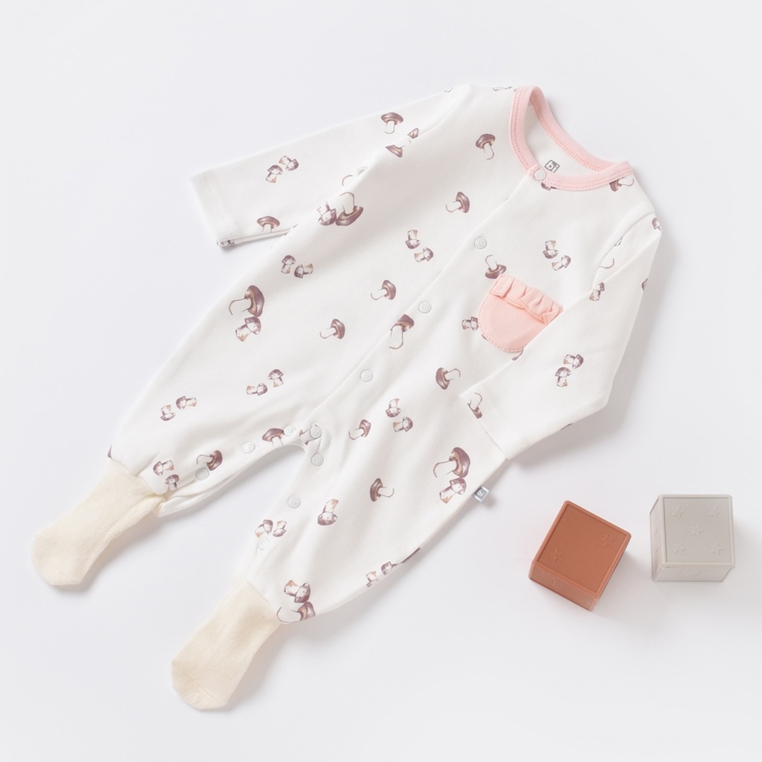 Bibaby Boony Mushroom Çoraptolon Bebek Tulumu 60698 Pembe