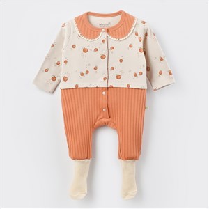 Biorganic Summer Fruit Çoraptolon Bebek Tulumu 60675 Krem