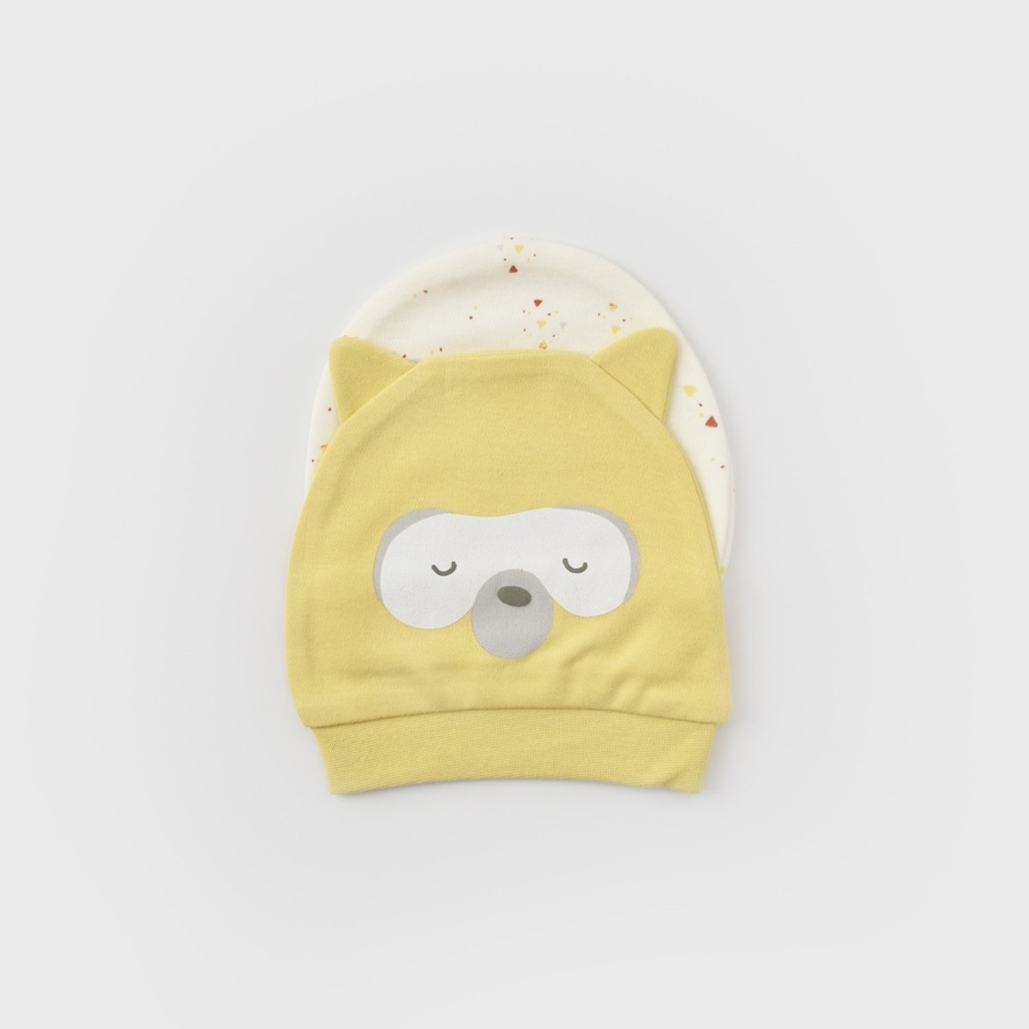 Biorganic Baby Racoon 2'li Bebek Şapka 72198 Vanilya