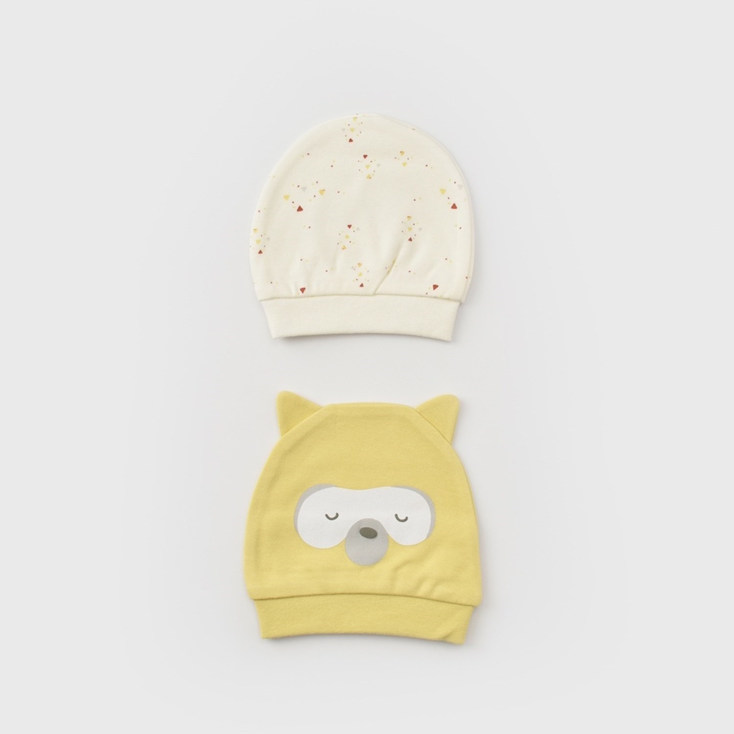 Biorganic Baby Racoon 2'li Bebek Şapka 72198 Vanilya
