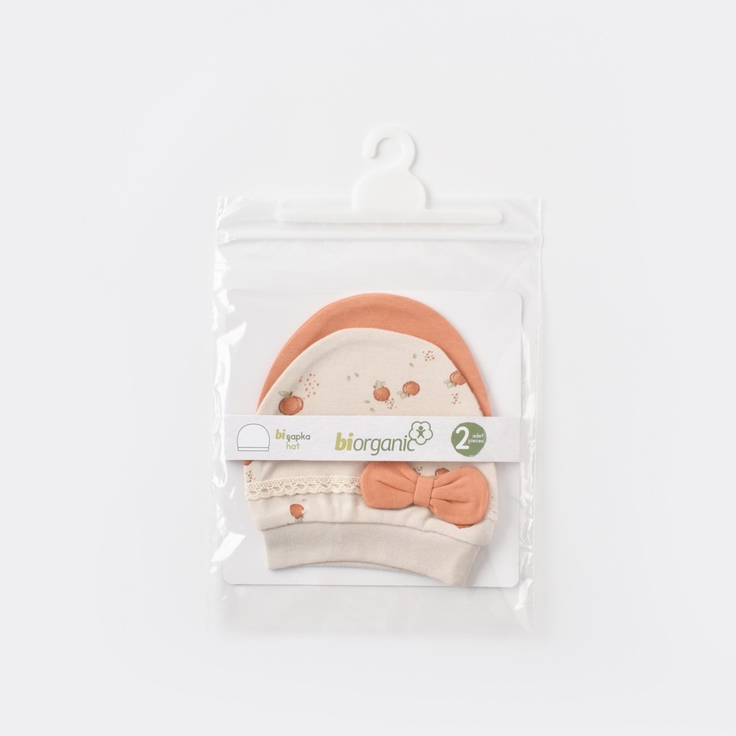 Biorganic Summer Fruit 2'li Bebek Şapka 72201 Krem