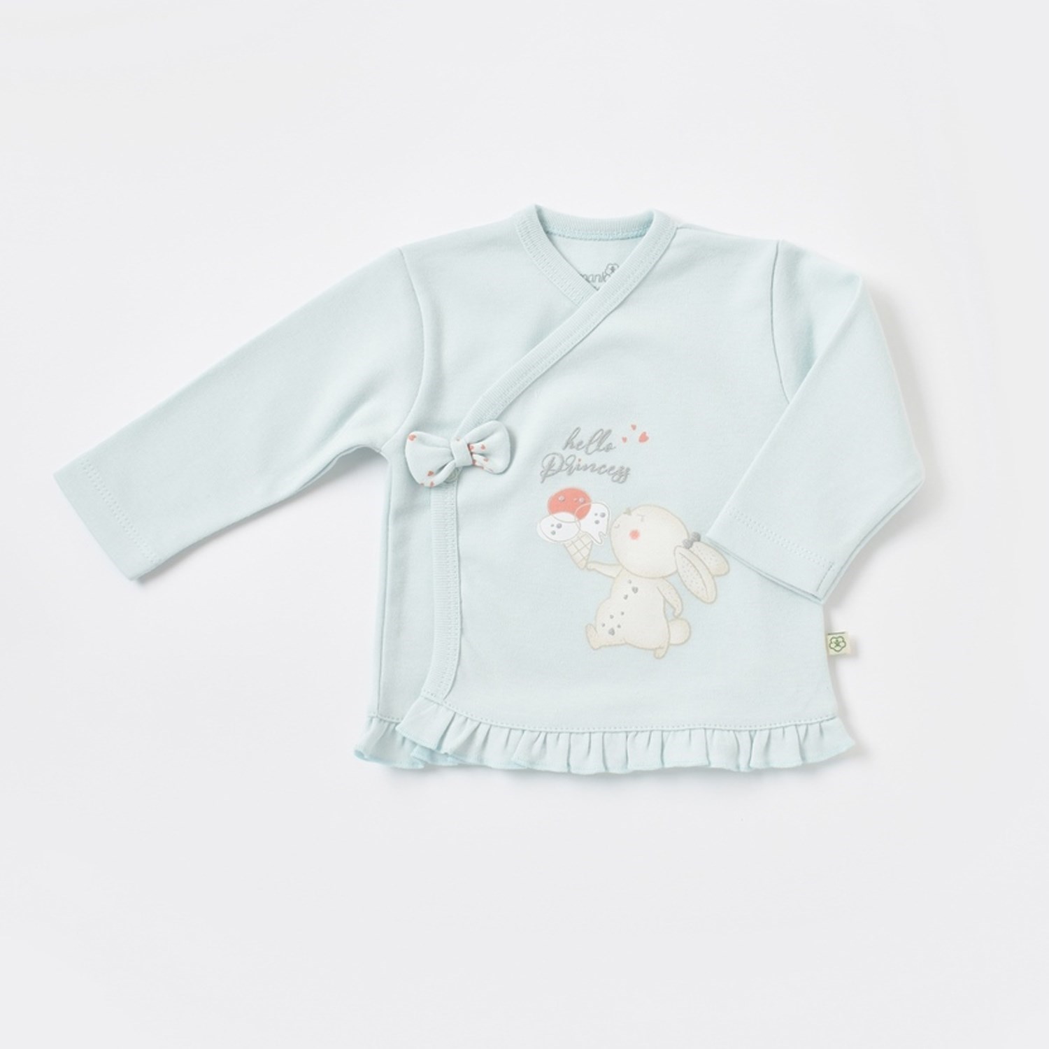 Biorganic Pretty Ears Bunny 3'lü Bebek Zıbın Seti 73301 Ekru-Mint