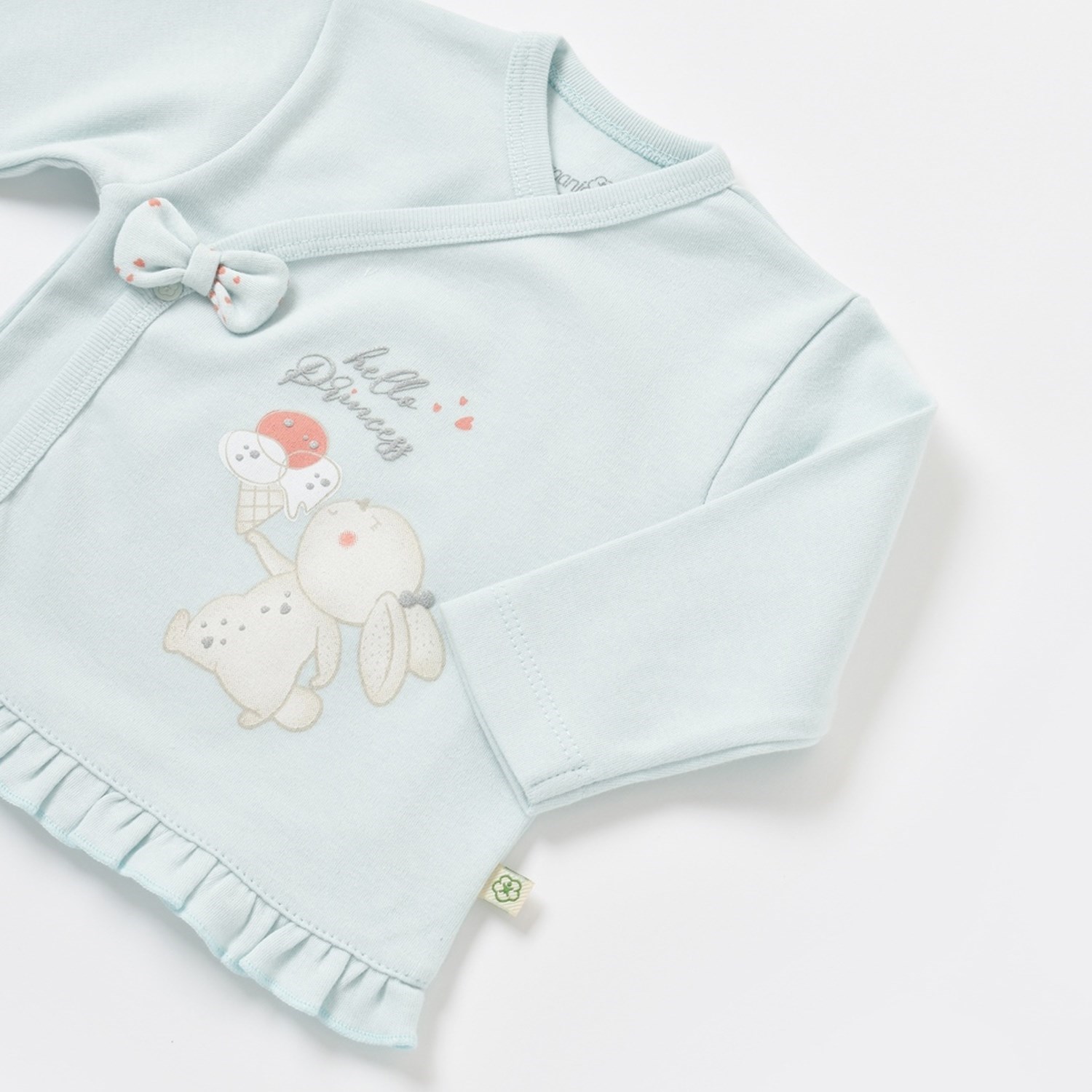 Biorganic Pretty Ears Bunny 3'lü Bebek Zıbın Seti 73301 Ekru-Mint
