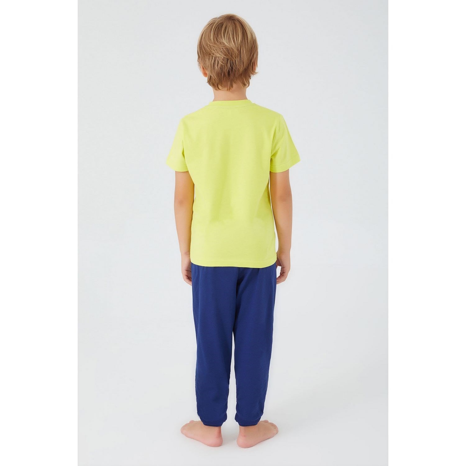 U.S. Polo Assn Erkek Çocuk Pijama Takımı US1322 Limon