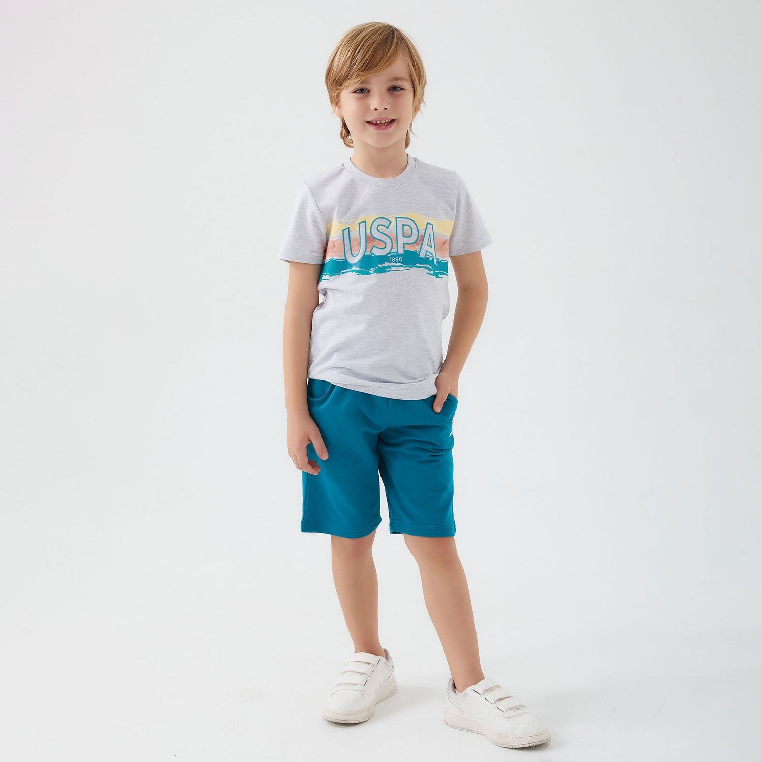 U.S. Polo Assn Erkek Çocuk Bermuda Takım US1341 Karmelanj