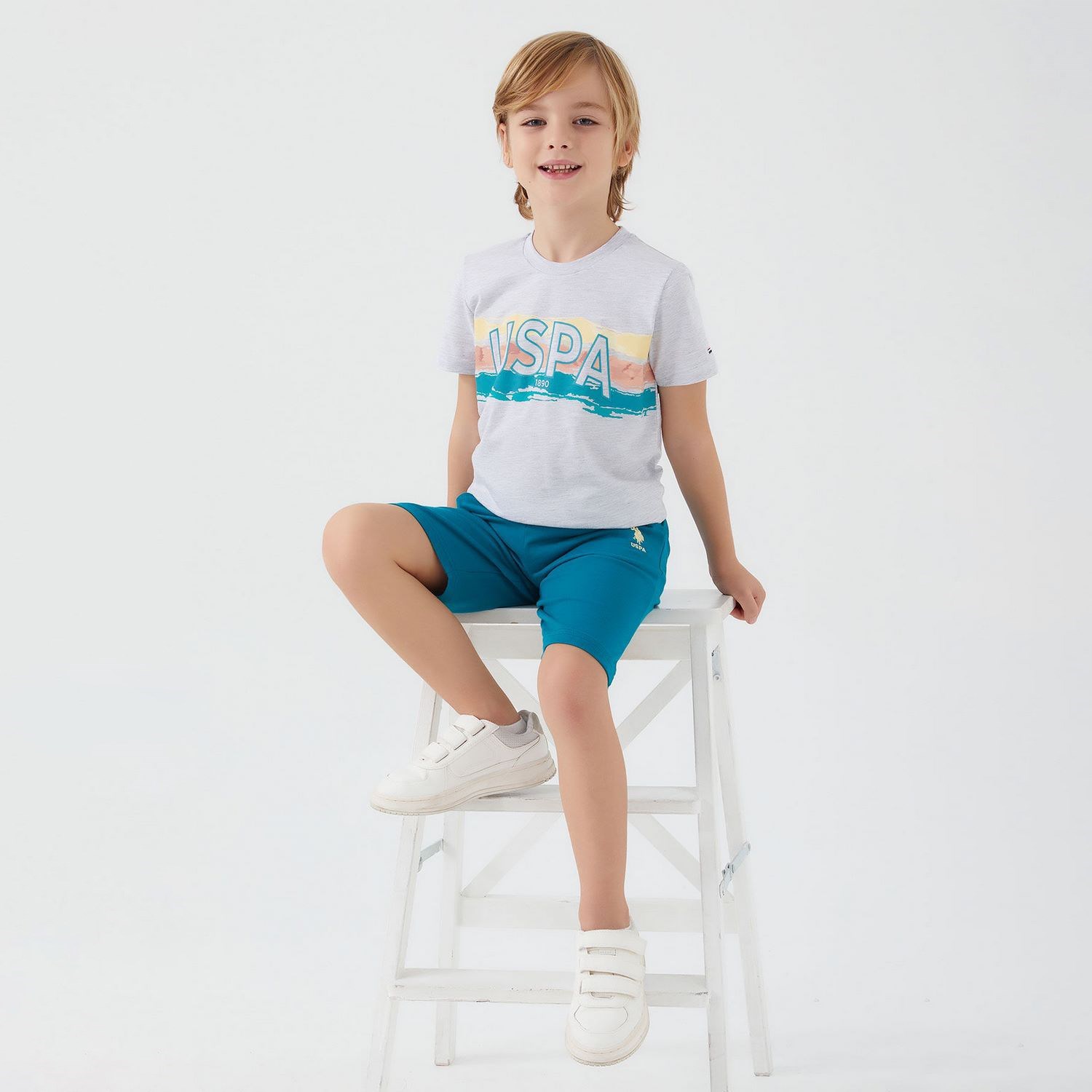 U.S. Polo Assn Erkek Çocuk Bermuda Takım US1341 Karmelanj