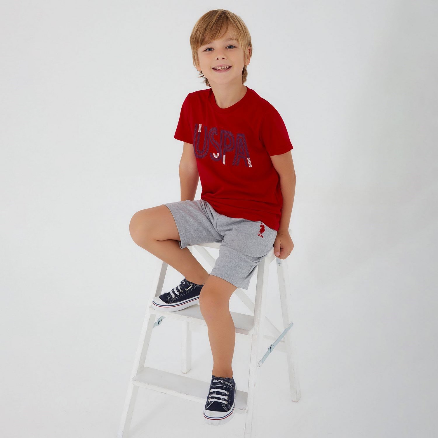 U.S. Polo Assn Erkek Çocuk Bermuda Takımı US1334 Kırmızı