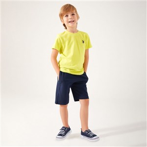 U.S. Polo Assn Erkek Çocuk Bermuda Takımı US1354 Limon