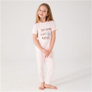 Roly Poly Kız Çocuk Pijama Takımı RP3089 Somon