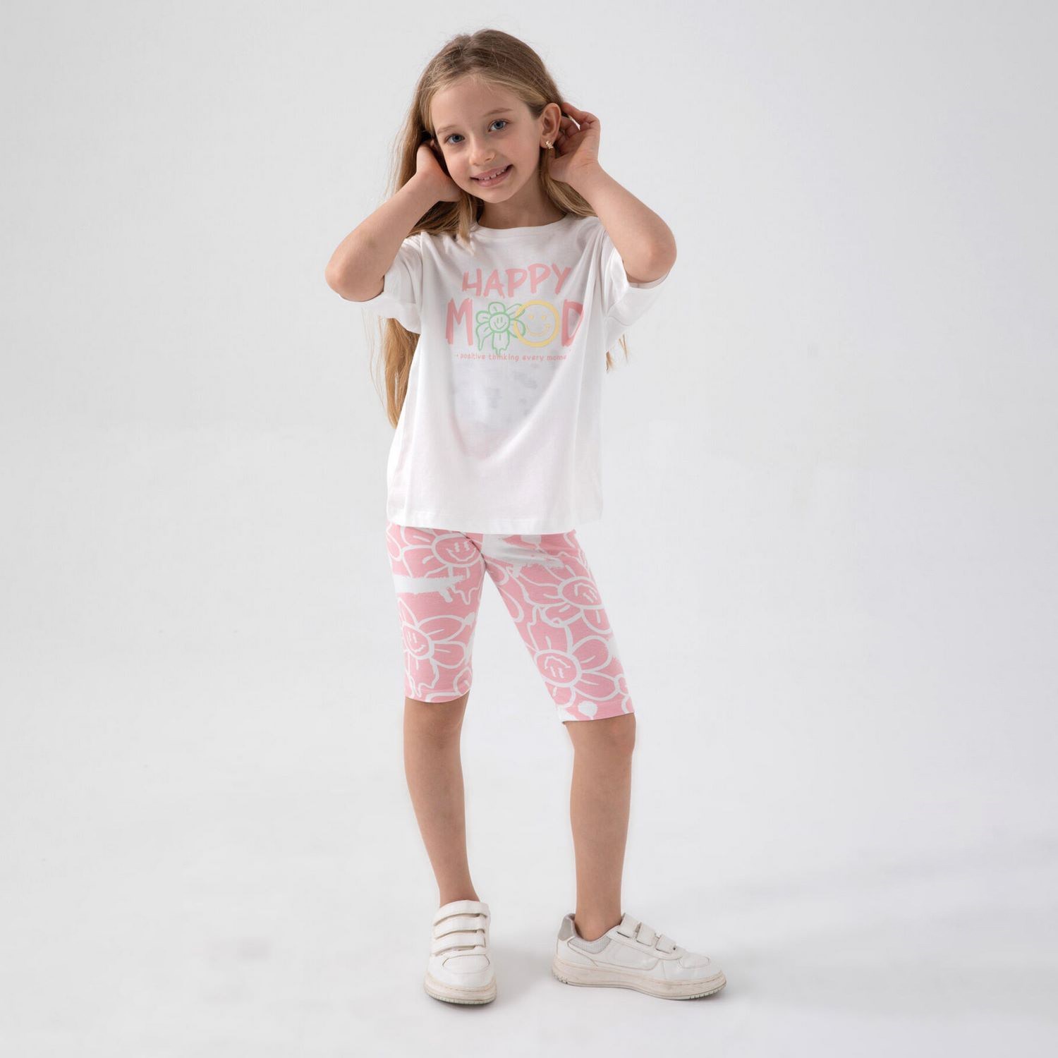 Roly Poly Kız Çocuk Bermuda Takımı RP3054 Krem