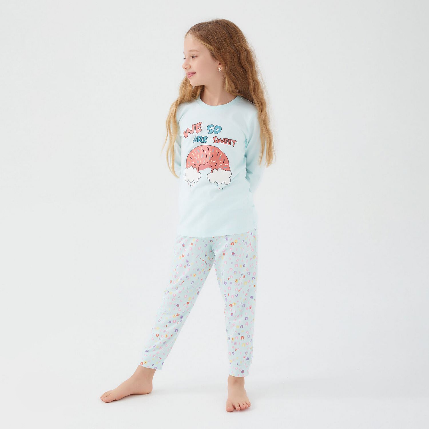 Roly Poly Kız Çocuk Pijama Takımı RP3098 Nil