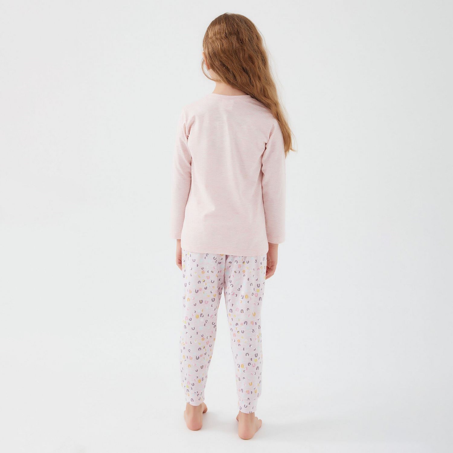 Roly Poly Kız Çocuk Pijama Takımı RP3098 Pembe Melanj