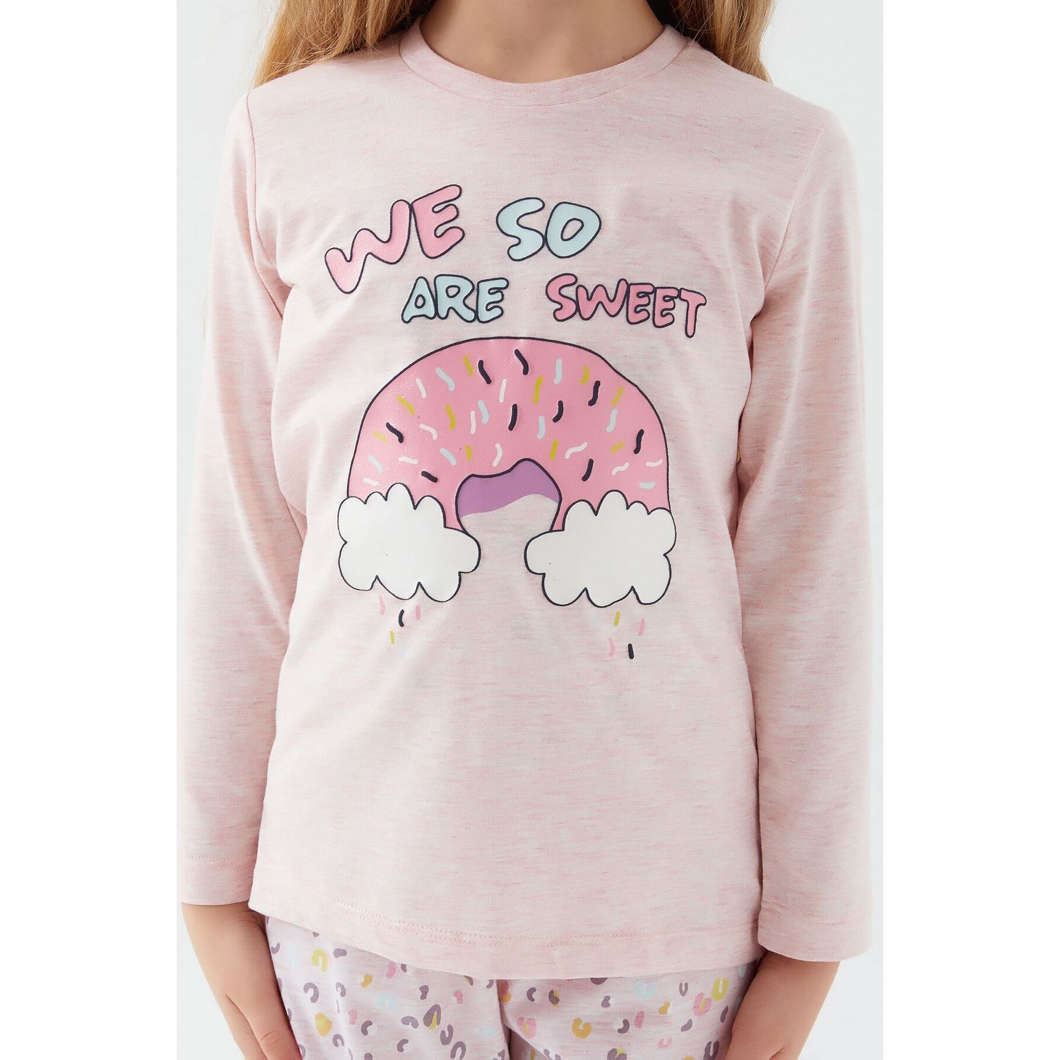 Roly Poly Kız Çocuk Pijama Takımı RP3098 Pembe Melanj