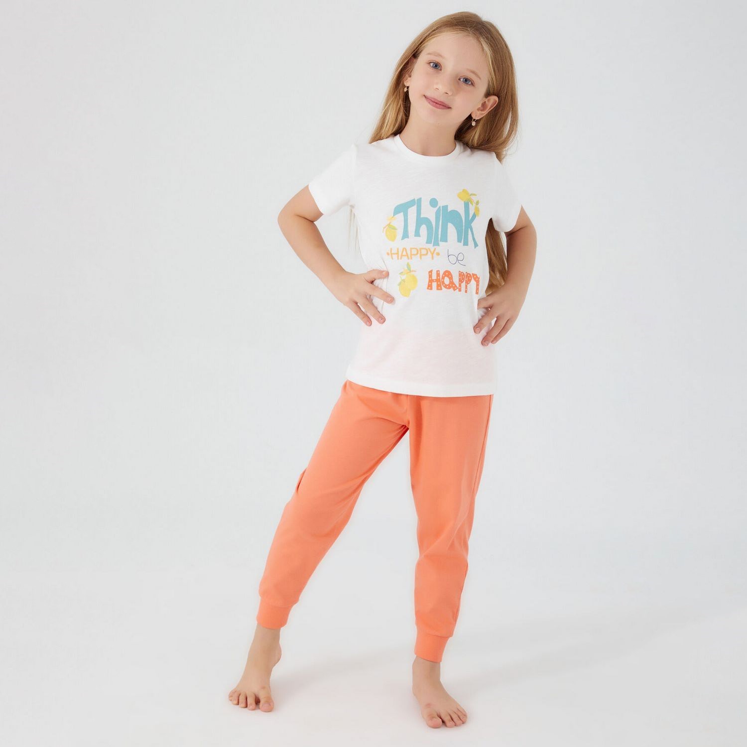 Roly Poly Kız Çocuk Pijama Takımı RP3083 Krem