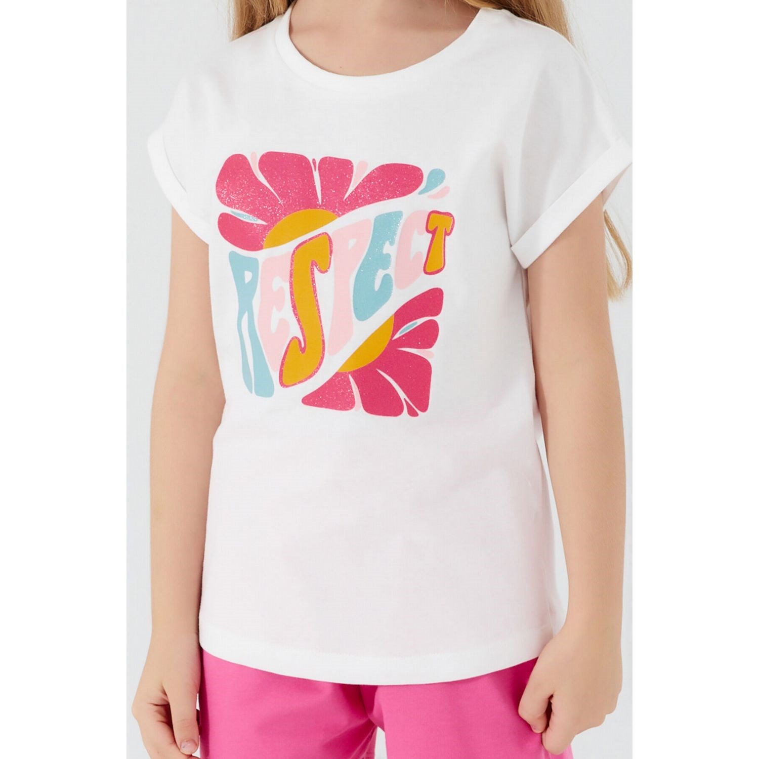 Roly Poly Kız Çocuk Şortlu Takım RP3055 Krem