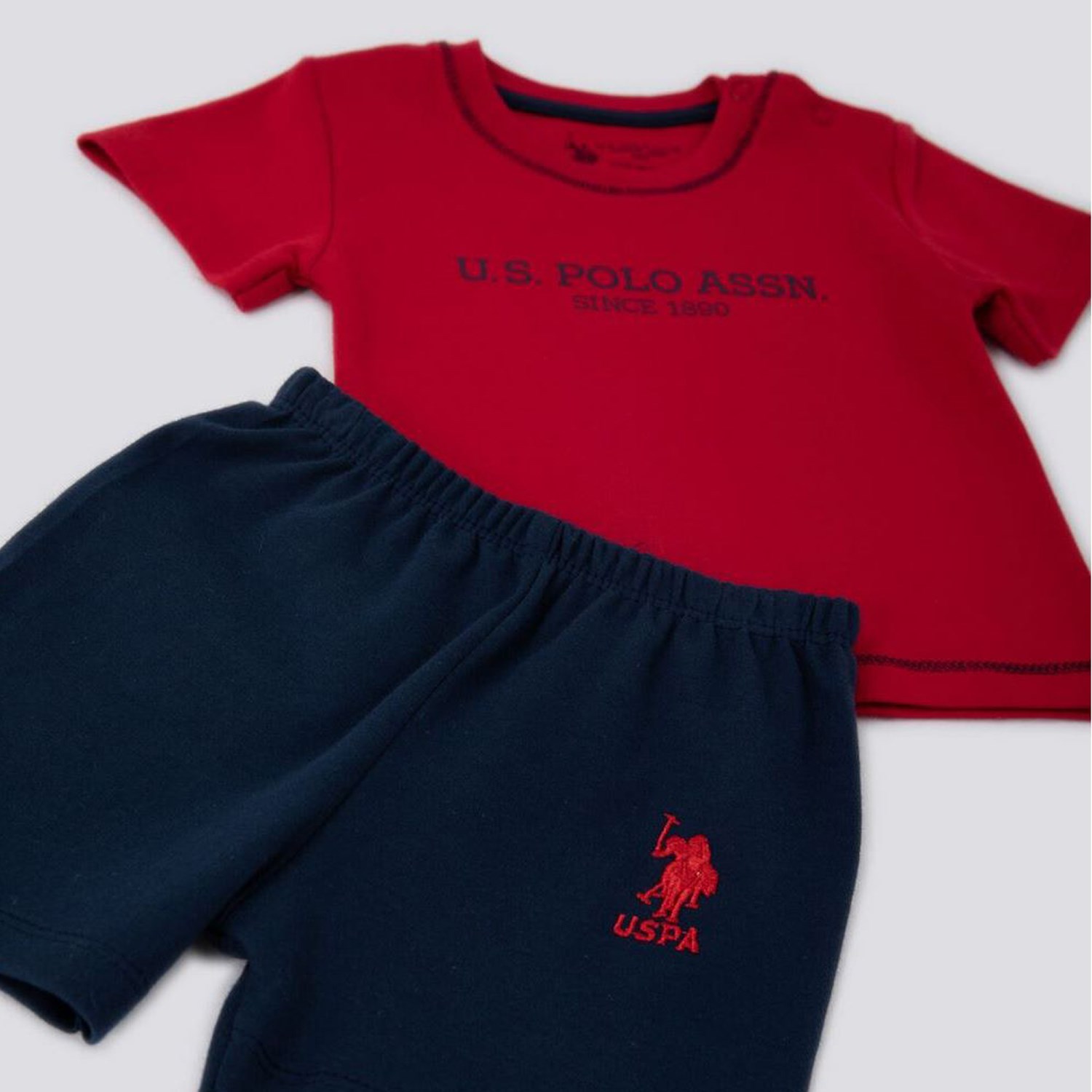 U.S. Polo Assn 2'li Kısa Kol T-Shirt Takım USB1067 Kırmızı OR7794