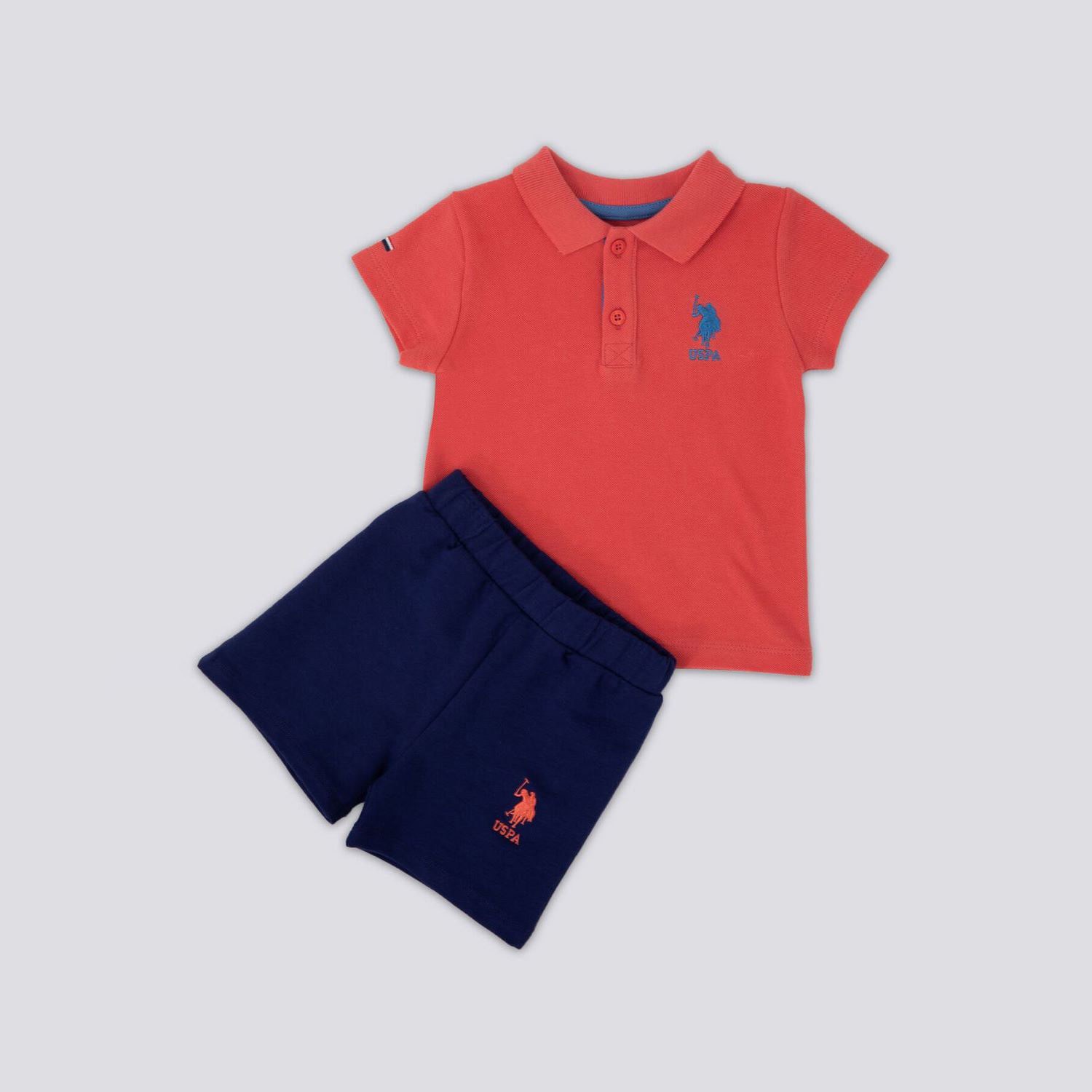 U.S. Polo Assn 2'li Kısa Kol T-Shirt Takım USB1118 Coral OR7783