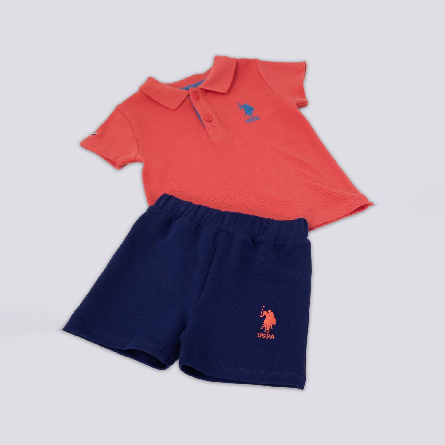 U.S. Polo Assn 2'li Kısa Kol T-Shirt Takım USB1118 Coral