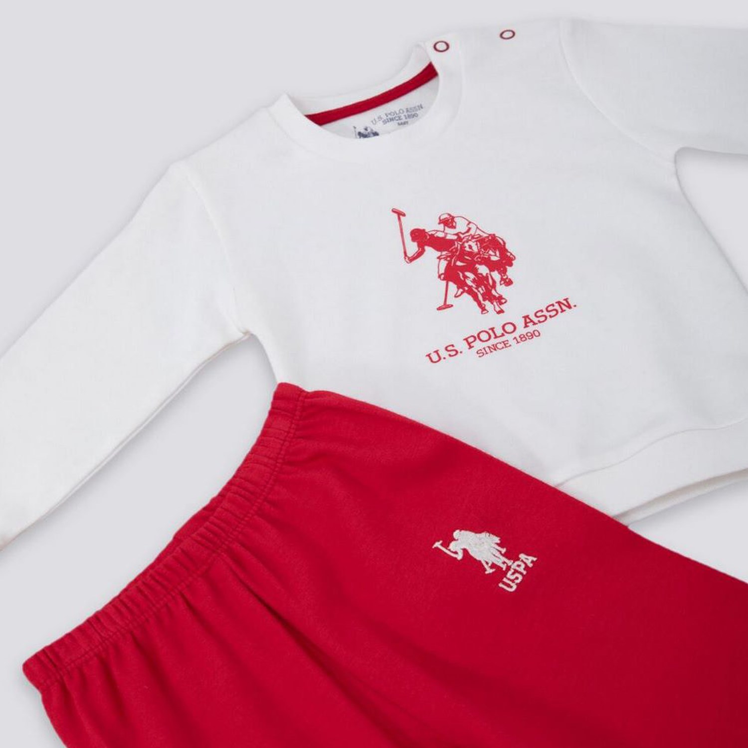 U.S. Polo Assn 2'li Erkek Bebek Uzun Kol T-Shirt Takım USB1068 Krem OR8908