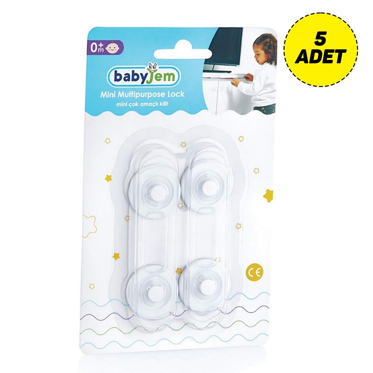 Babyjem ART-059 Mini Çok Amaçlı 2Li Kilit (5 Adet) 