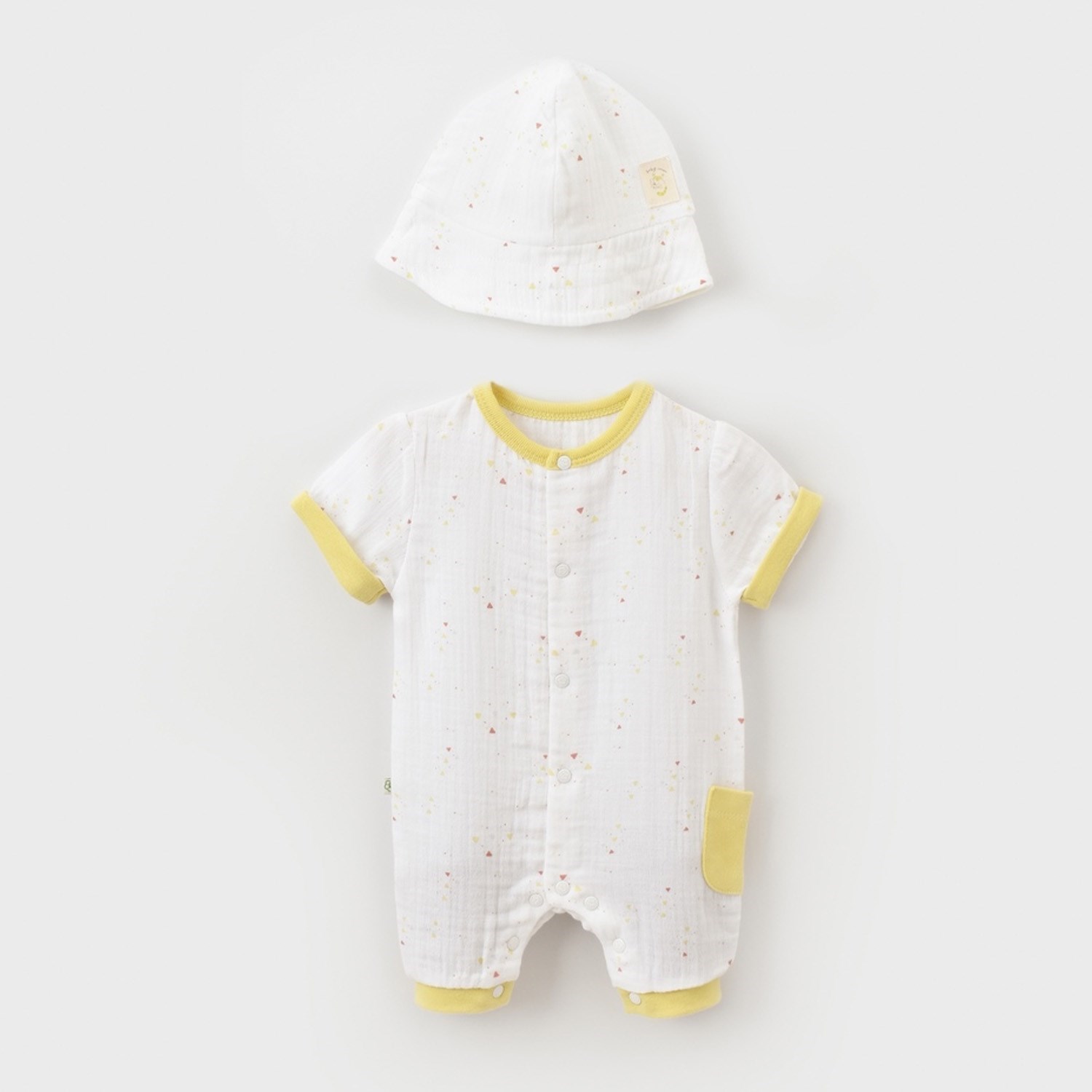 Biorganic Baby Racoon Şort Bebek Tulumu 60669 Vanilla