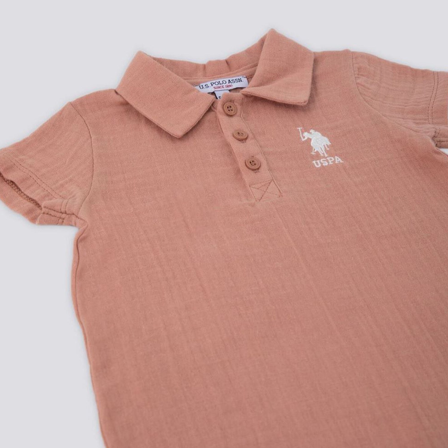 U.S. Polo Assn Erkek Bebek Golf Tulum USB1139 Kumlu Kahve