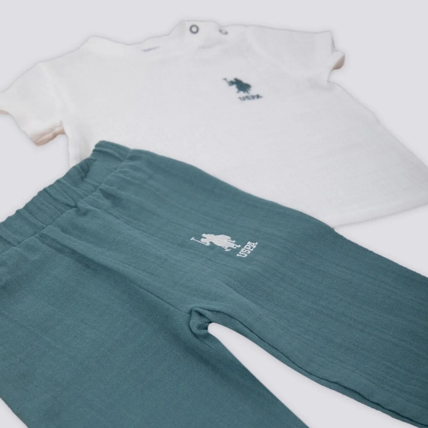 U.S. Polo Assn 2'li Kısa Kol T-Shirt Takım USB1137 Krem OR7687