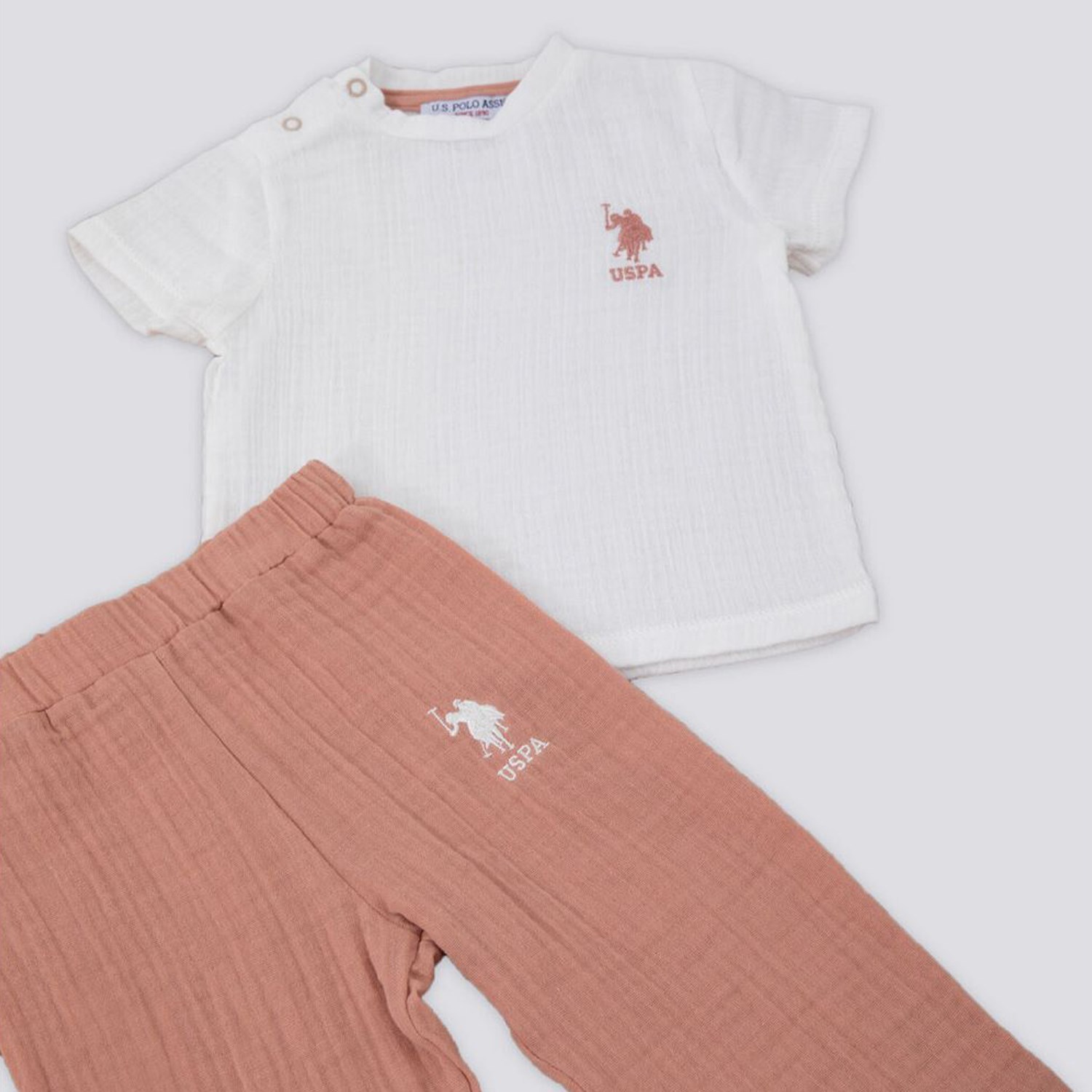 U.S. Polo Assn 2'li Kısa Kol T-Shirt Takım USB1137 Kumlu Kahve OR8379