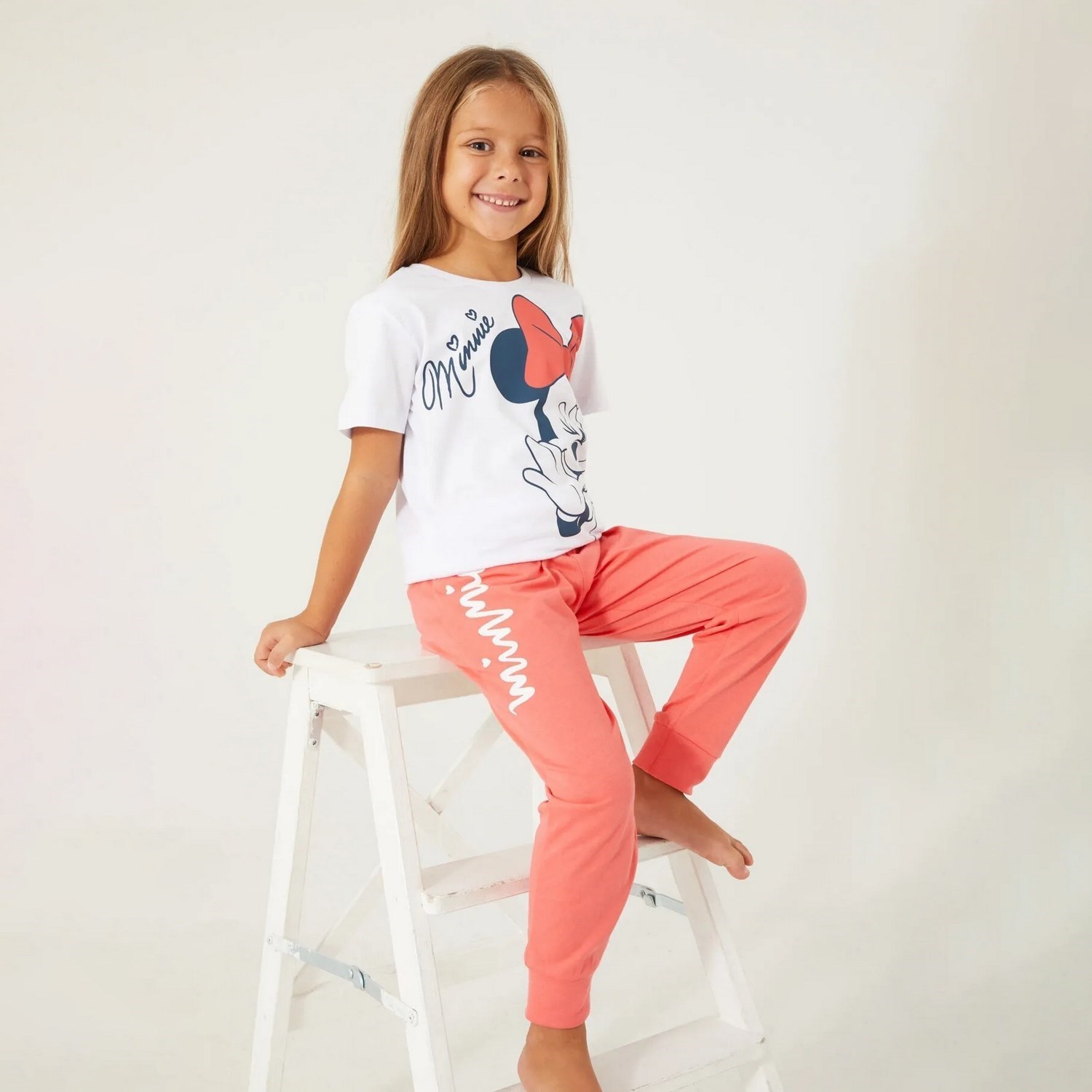 Minnie Mouse Candy Minnie Kız Çocuk Pijama Takımı D4781 Beyaz