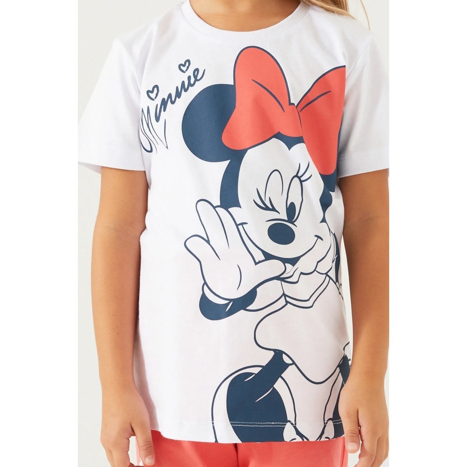 Minnie Mouse Candy Minnie Kız Çocuk Pijama Takımı D4781 Beyaz