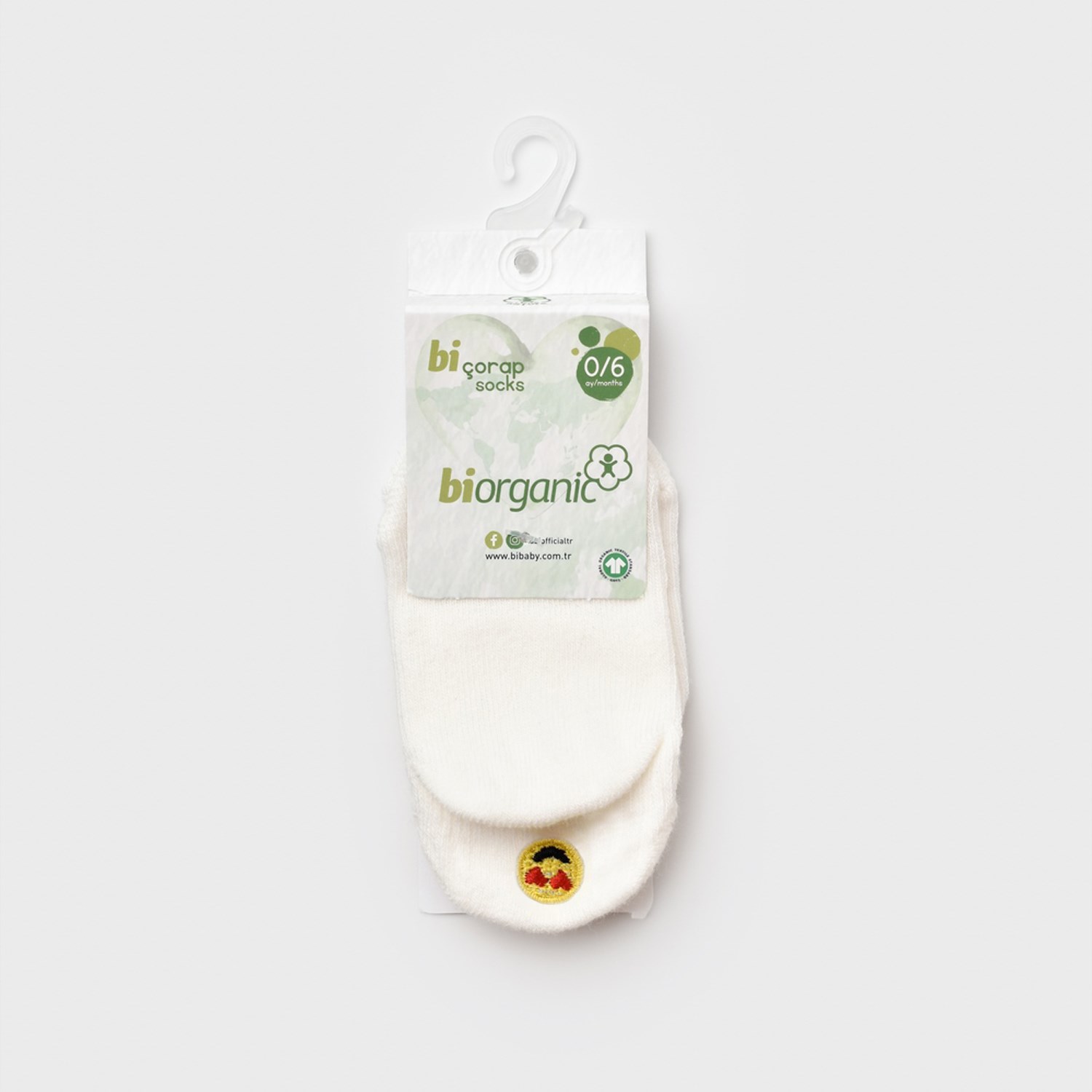 Biorganic Cute Nakışlı Sneakers Çorap 68388 Ekru