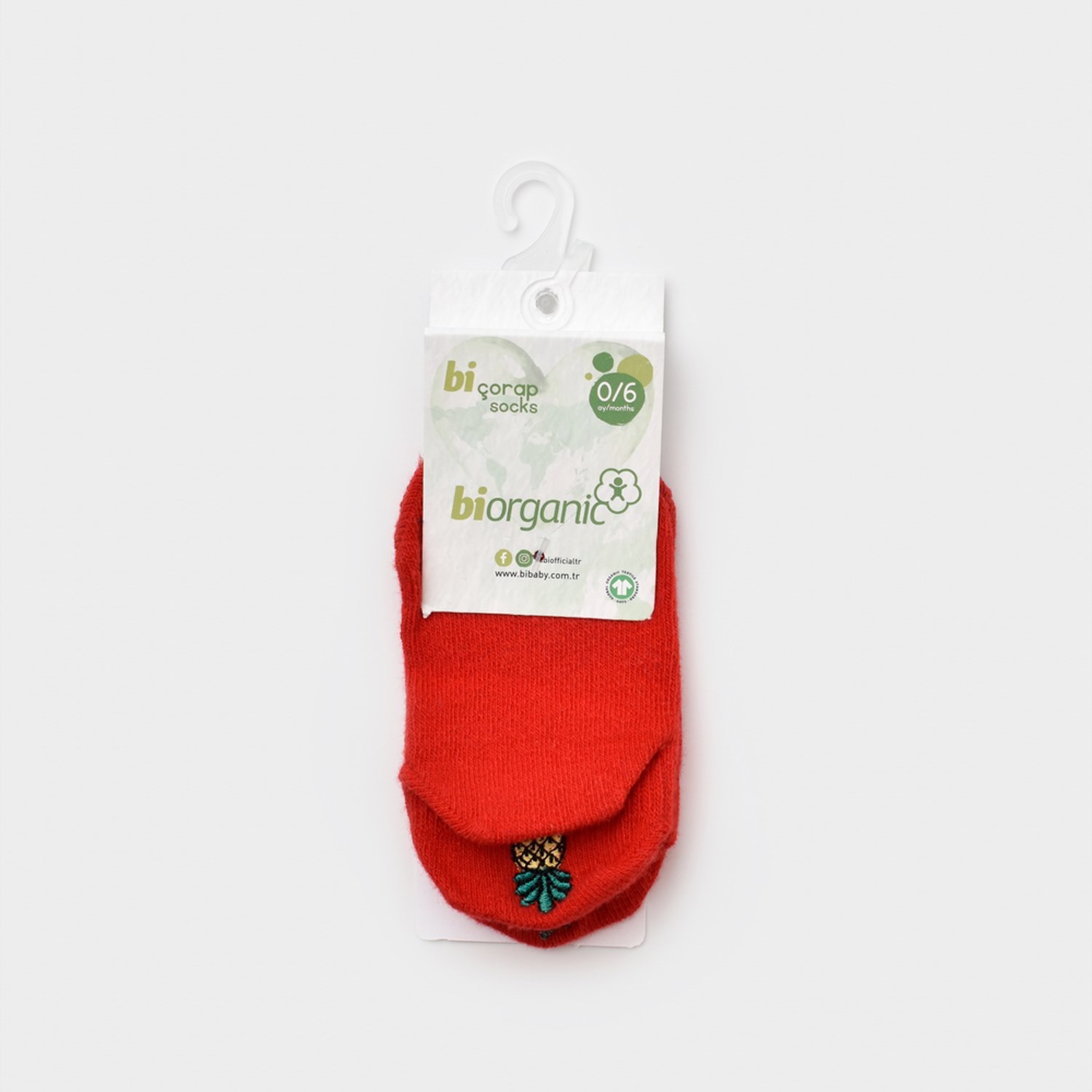 Biorganic Cute Nakışlı Sneakers Çorap 68388 Kırmızı