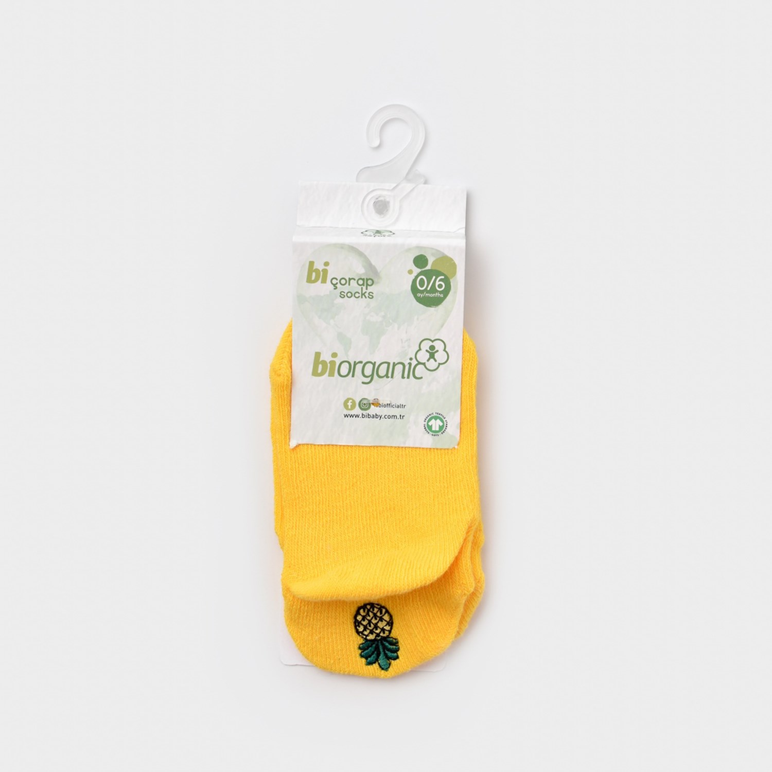 Biorganic Cute Nakışlı Sneakers Çorap 68388 Sarı